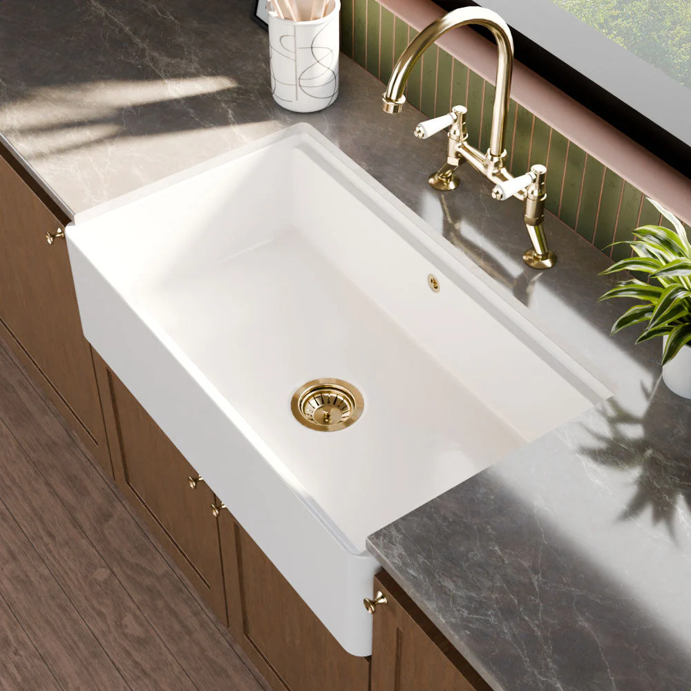 Fireclay Ceramic Kitchen Sink with Ledge - Choice of Design and Style - Image 11