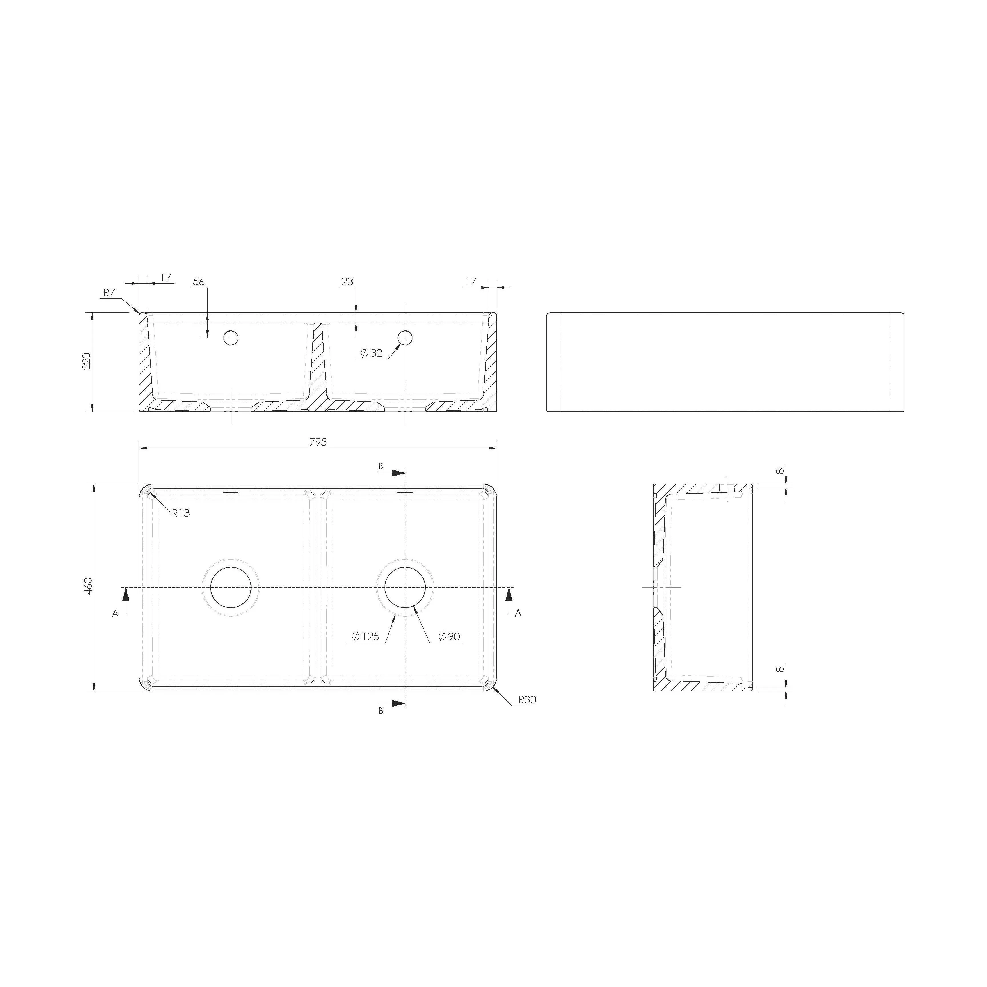 Fireclay Ceramic Kitchen Sink with Ledge - Choice of Design and Style - Image 19