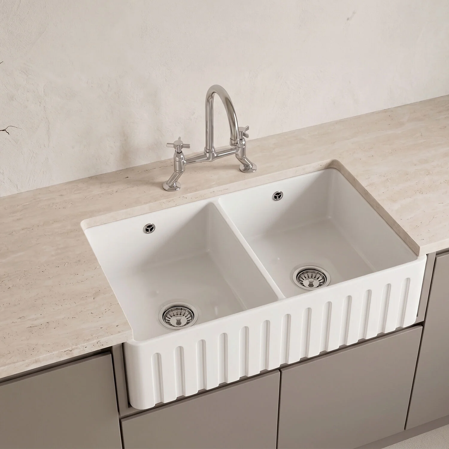 Fireclay Ceramic Kitchen Sink with Ledge - Choice of Design and Style - Image 4