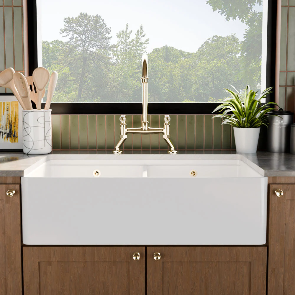 Fireclay Ceramic Kitchen Sink with Ledge - Choice of Design and Style - Image 6