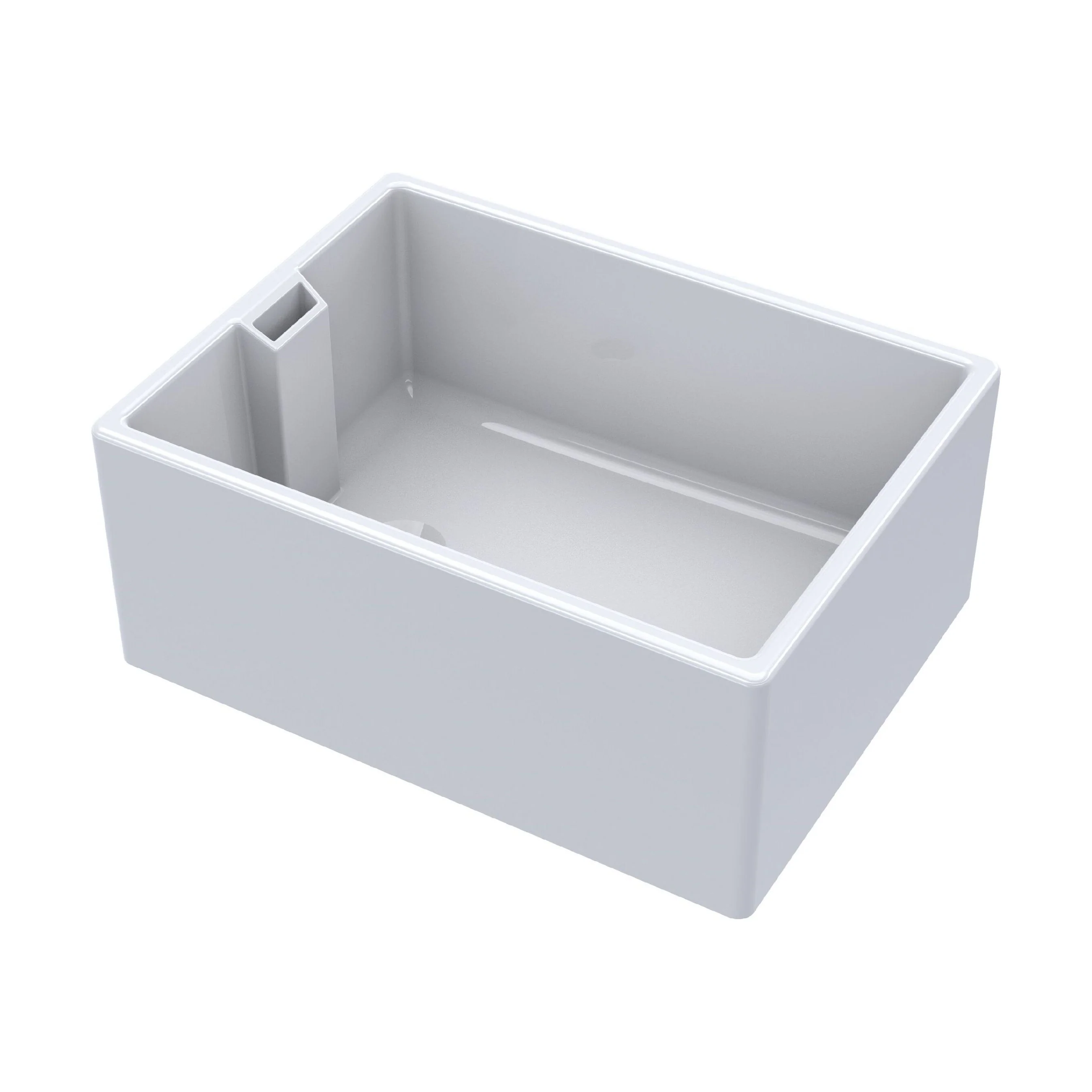 Single Bowl Fireclay Ceramic Belfast Kitchen Sink with Overflow - 615mm - Image 5