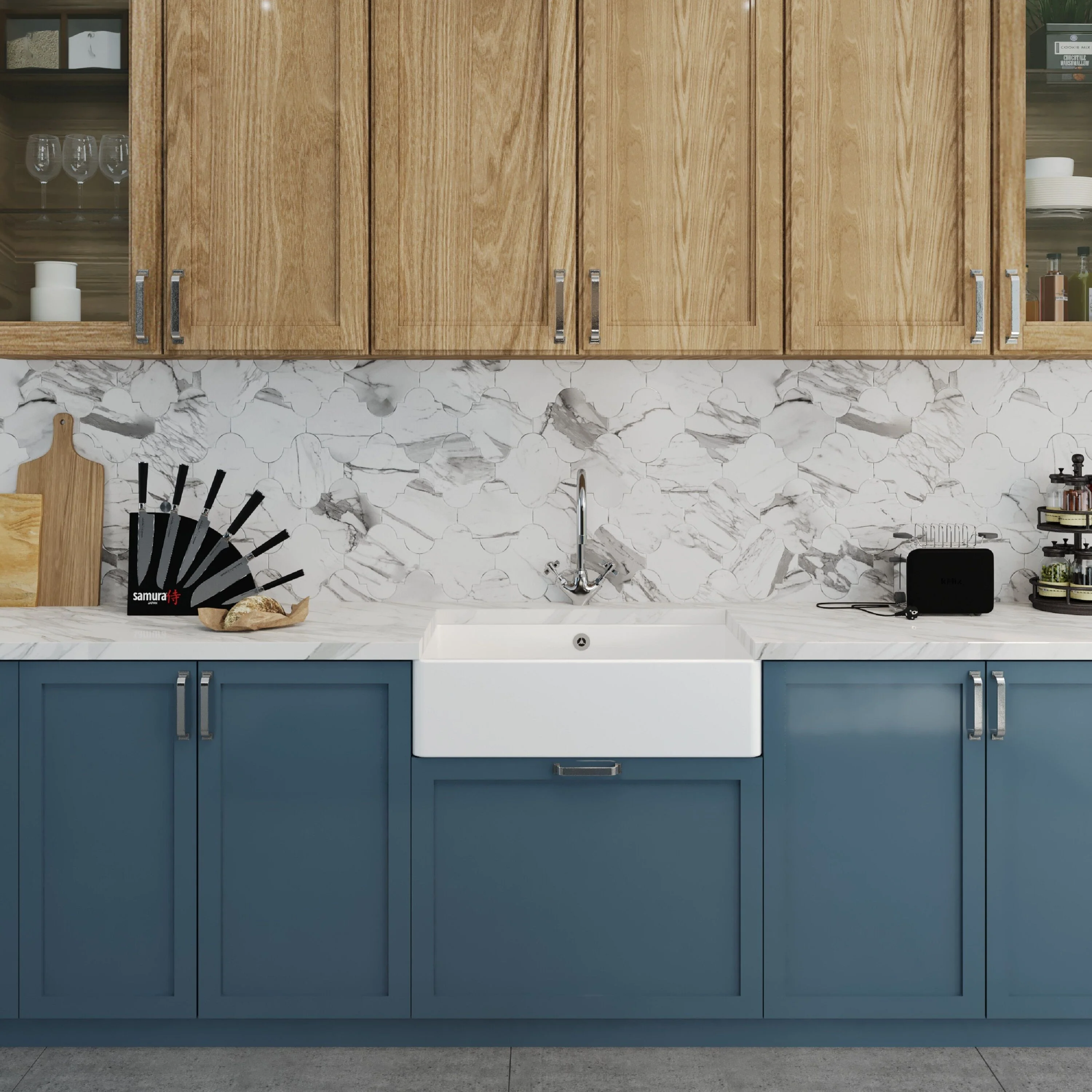 Single Bowl Fireclay Ceramic Butler Kitchen Sink Bundle inc Mixer Tap, Overflow & Waste - Image 2