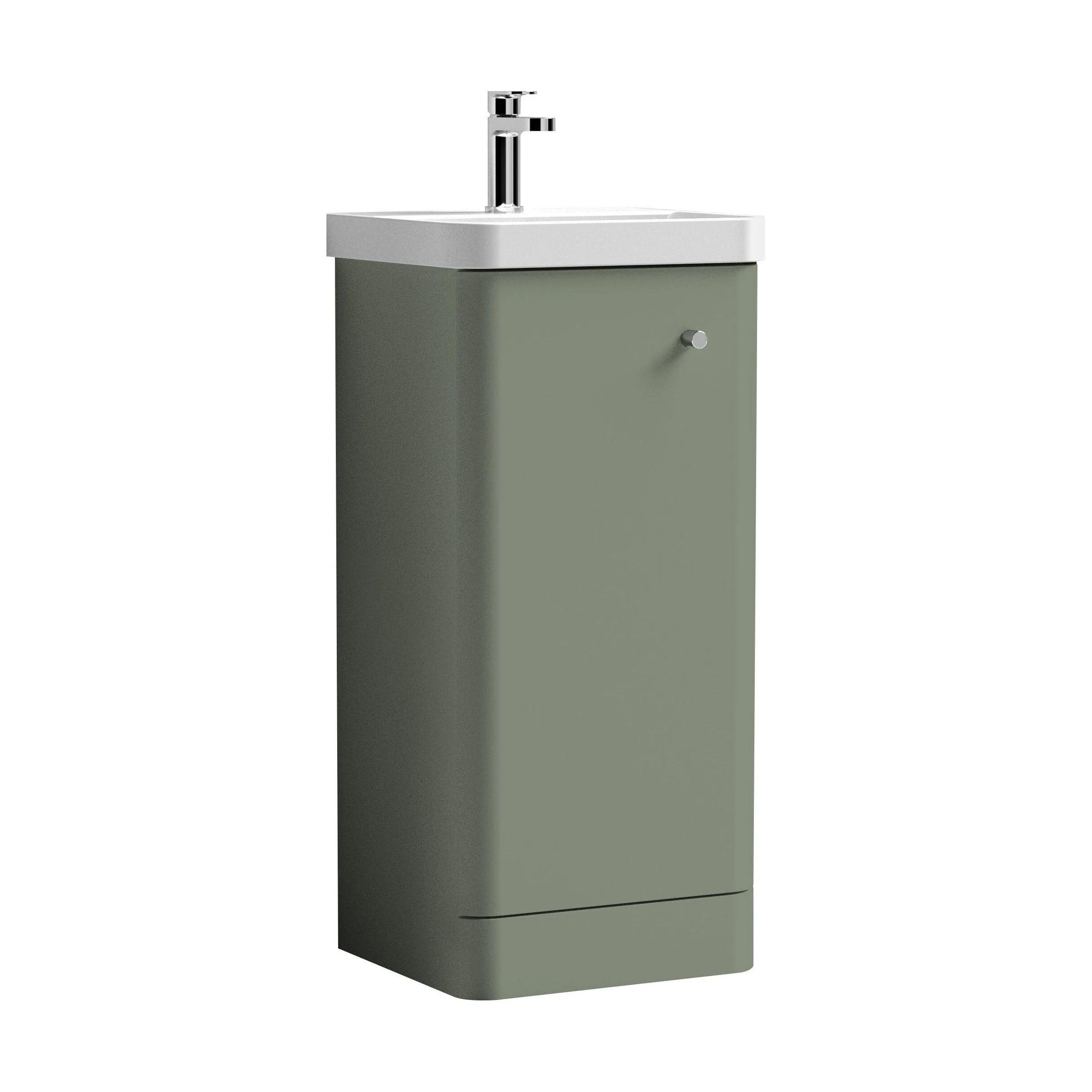 Flashbrook Floor Standing 1 Door Vanity Unit with Ceramic Basin - 400mm, Choice of Colour - Image 11