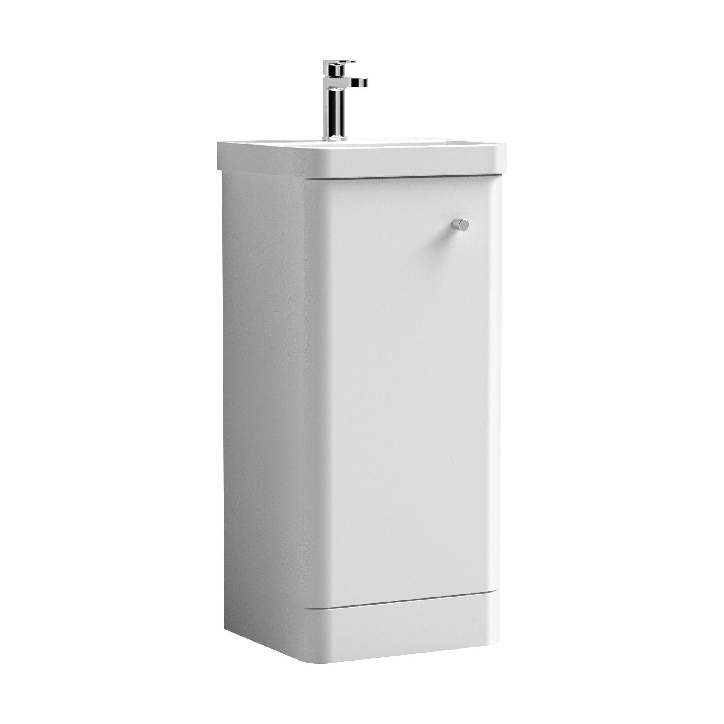 Flashbrook Floor Standing 1 Door Vanity Unit with Ceramic Basin - 400mm, Choice of Colour - Image 9