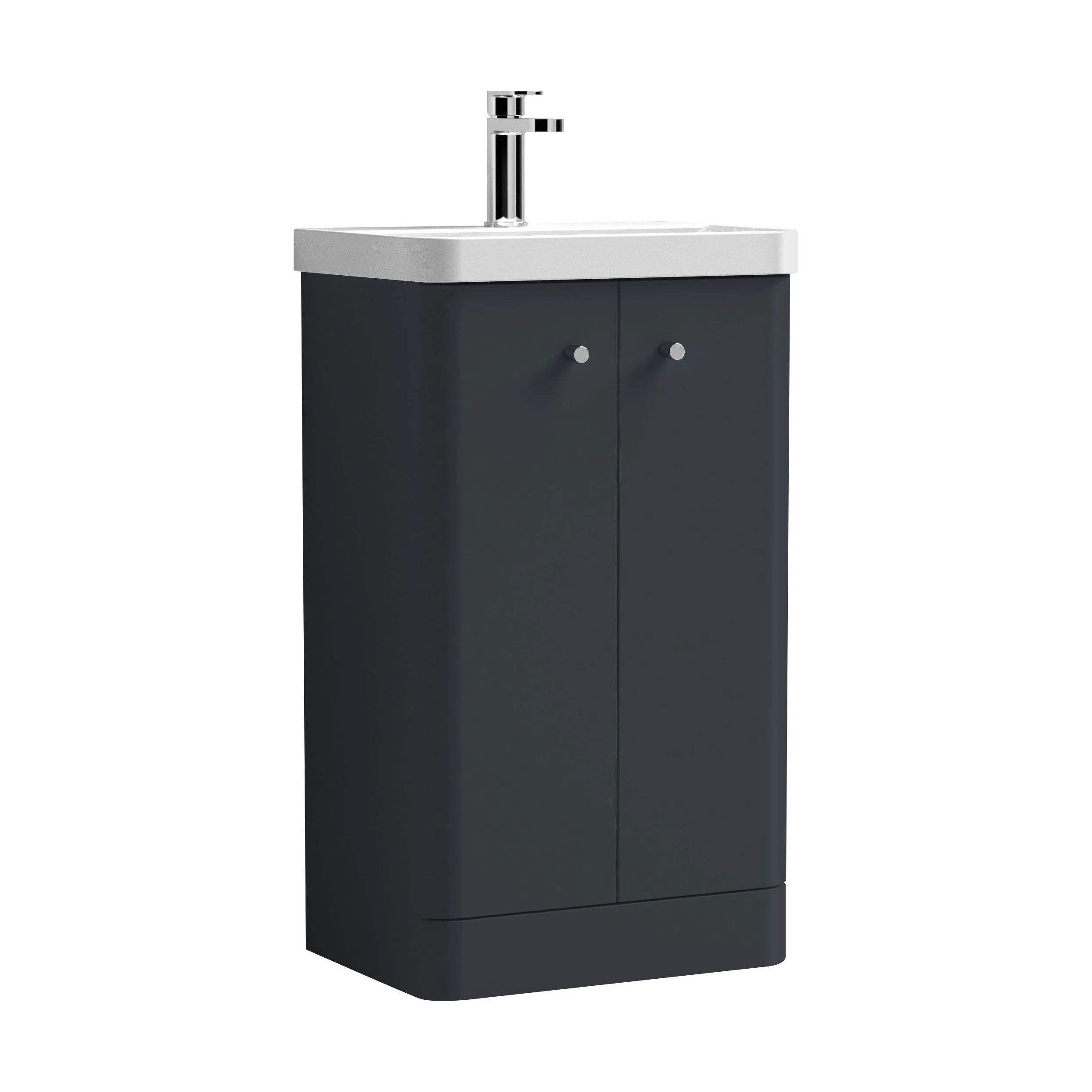 Flashbrook Contemporary Floor Standing 2 Door Vanity Unit with 1 Tap Hole Ceramic Basin - Choice of Size and Finish - Image 19