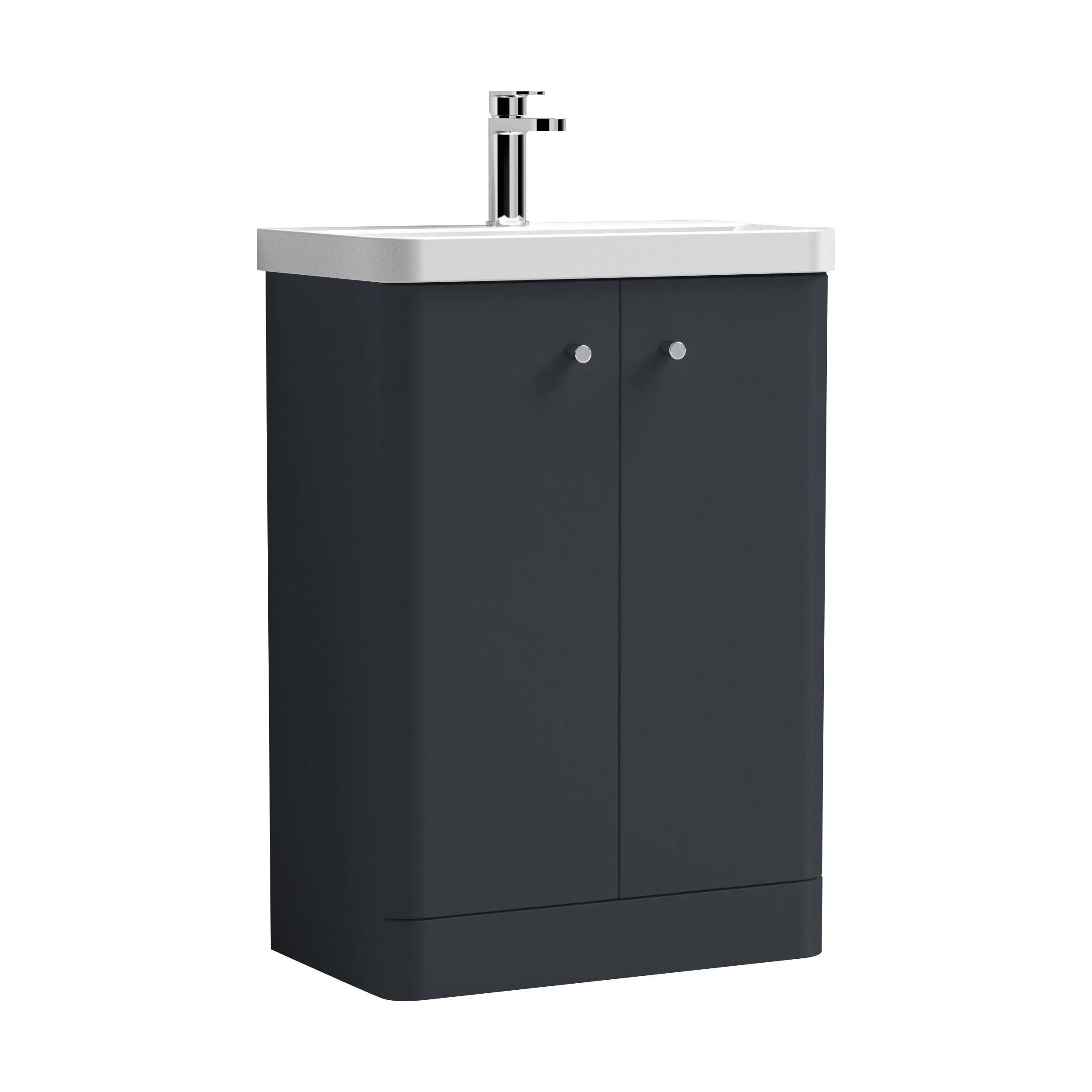Flashbrook Contemporary Floor Standing 2 Door Vanity Unit with 1 Tap Hole Ceramic Basin - Choice of Size and Finish - Image 20