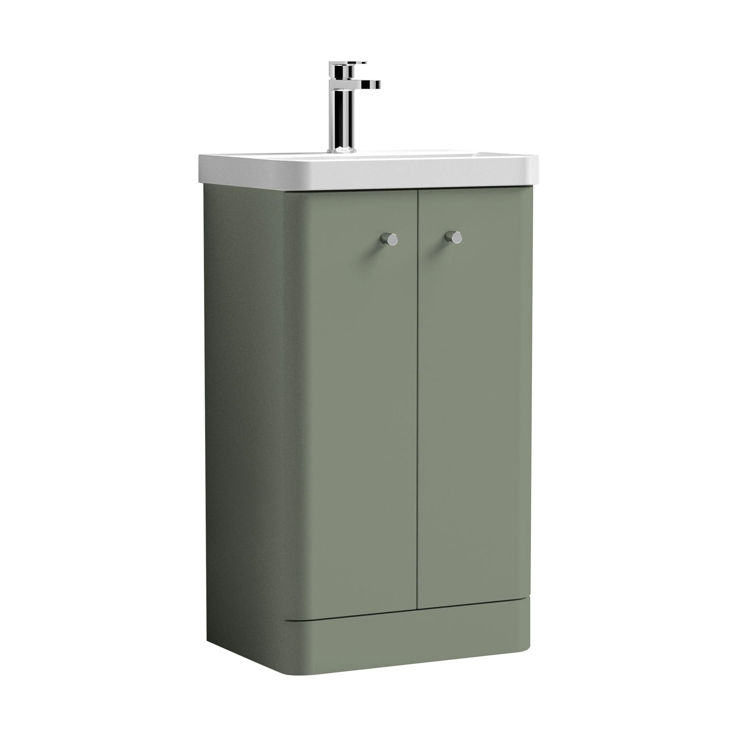 Flashbrook Contemporary Floor Standing 2 Door Vanity Unit with 1 Tap Hole Ceramic Basin - Choice of Size and Finish - Image 21