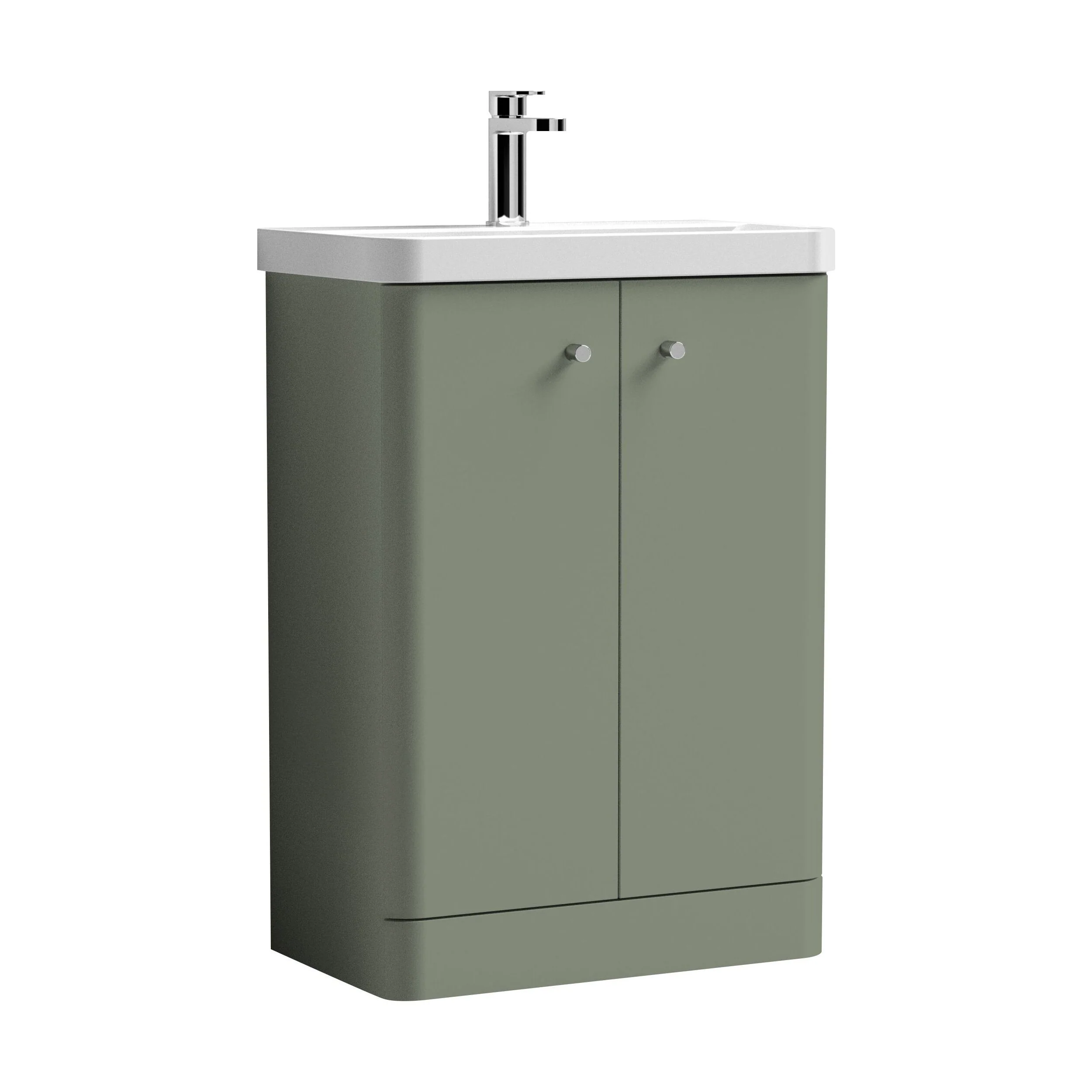 Flashbrook Contemporary Floor Standing 2 Door Vanity Unit with 1 Tap Hole Ceramic Basin - Choice of Size and Finish - Image 22