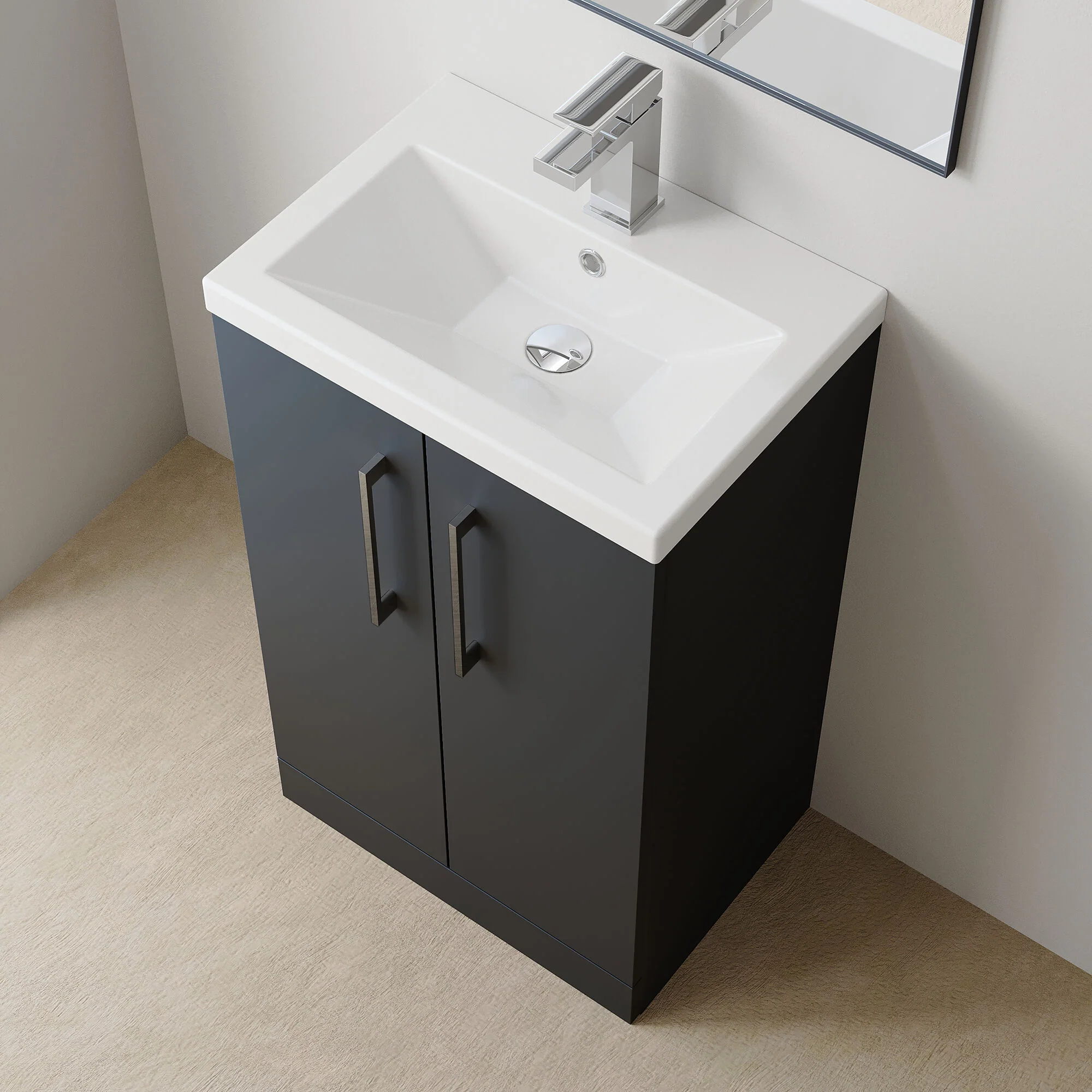 Bramshall Floor Standing Cloakroom Vanity Basin Unit with Choice of Finish, Handle Finish and Size - Image 115
