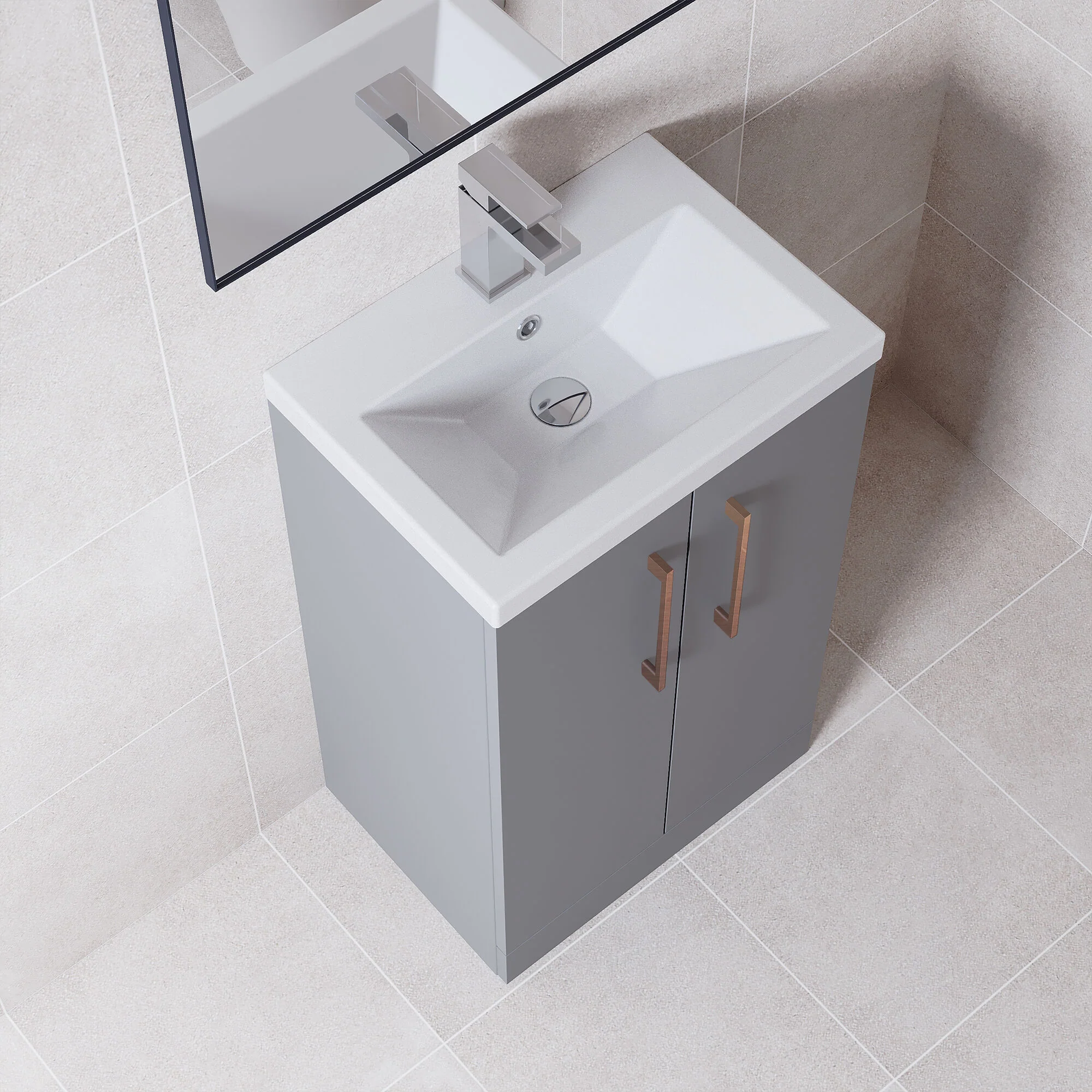 Bramshall Floor Standing Cloakroom Vanity Basin Unit with Choice of Finish, Handle Finish and Size - Image 124