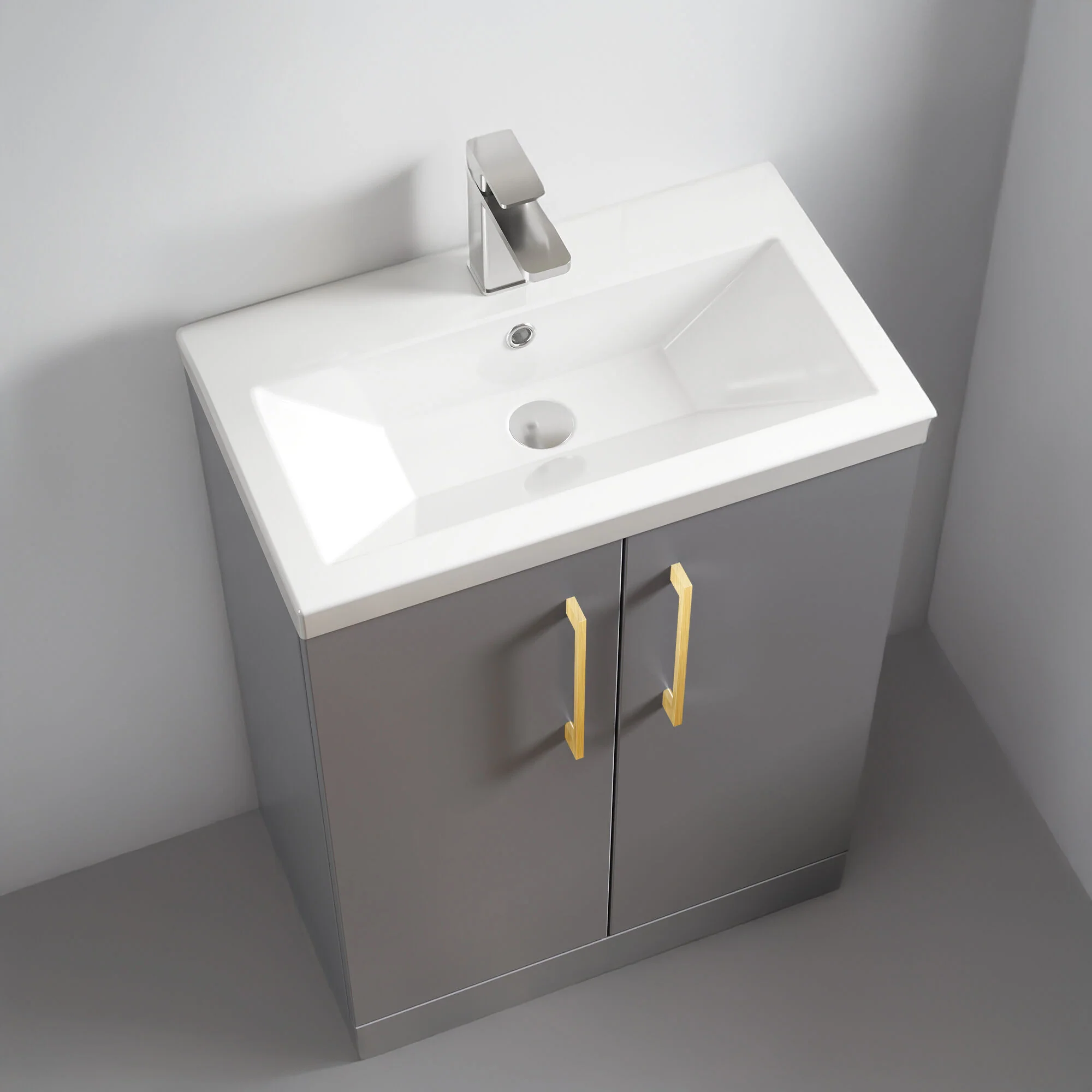 Bramshall Floor Standing Cloakroom Vanity Basin Unit with Choice of Finish, Handle Finish and Size - Image 126