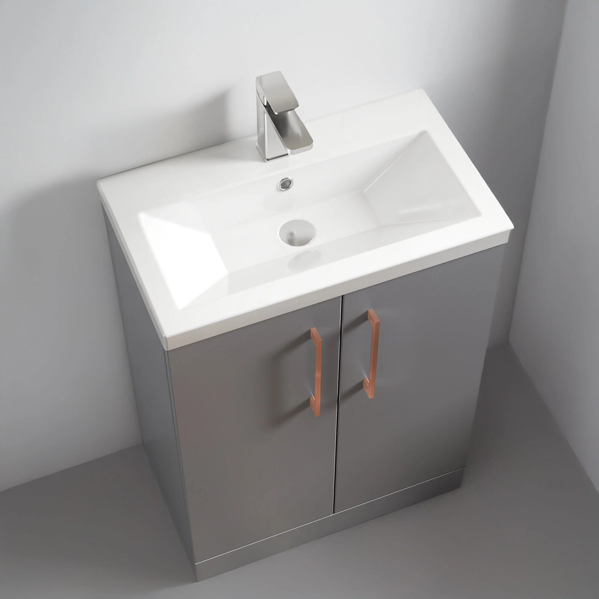 Bramshall Floor Standing Cloakroom Vanity Basin Unit with Choice of Finish, Handle Finish and Size - Image 128