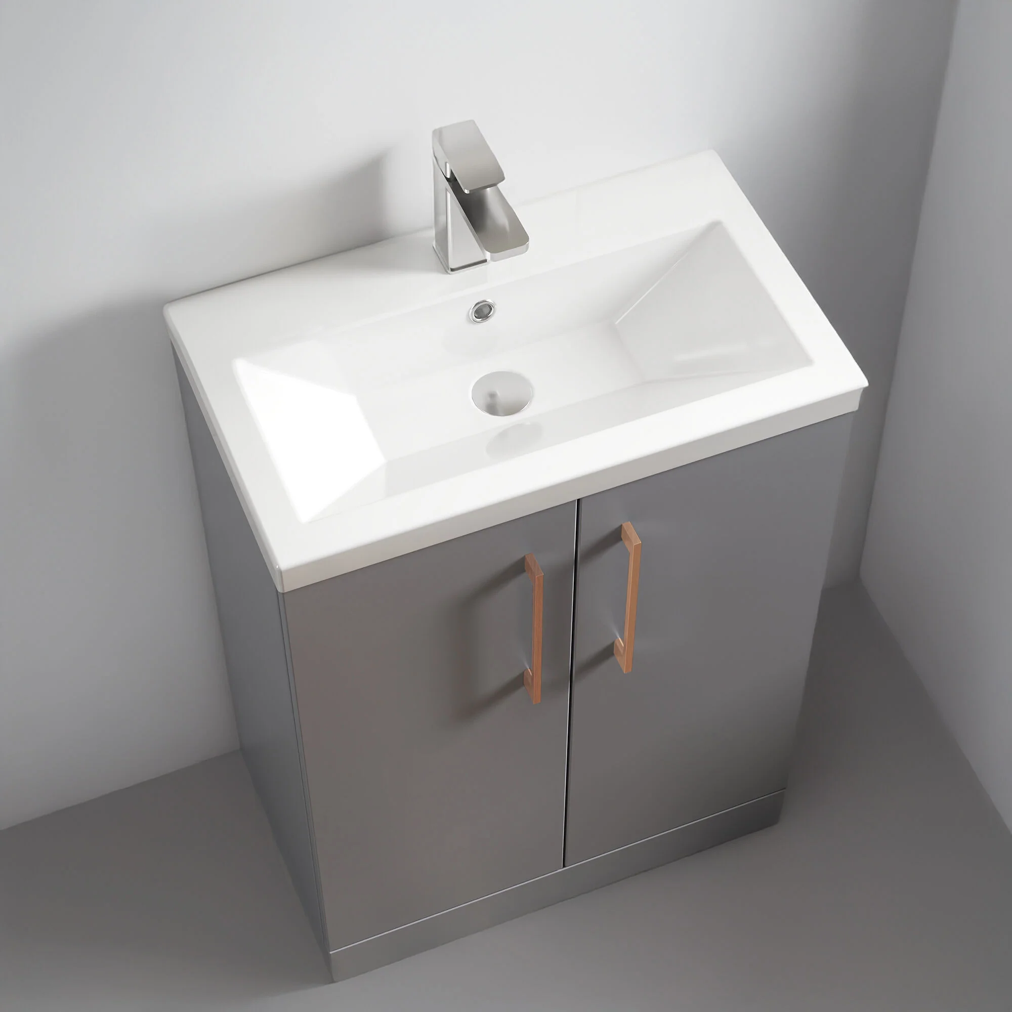 Bramshall Floor Standing Cloakroom Vanity Basin Unit with Choice of Finish, Handle Finish and Size - Image 129