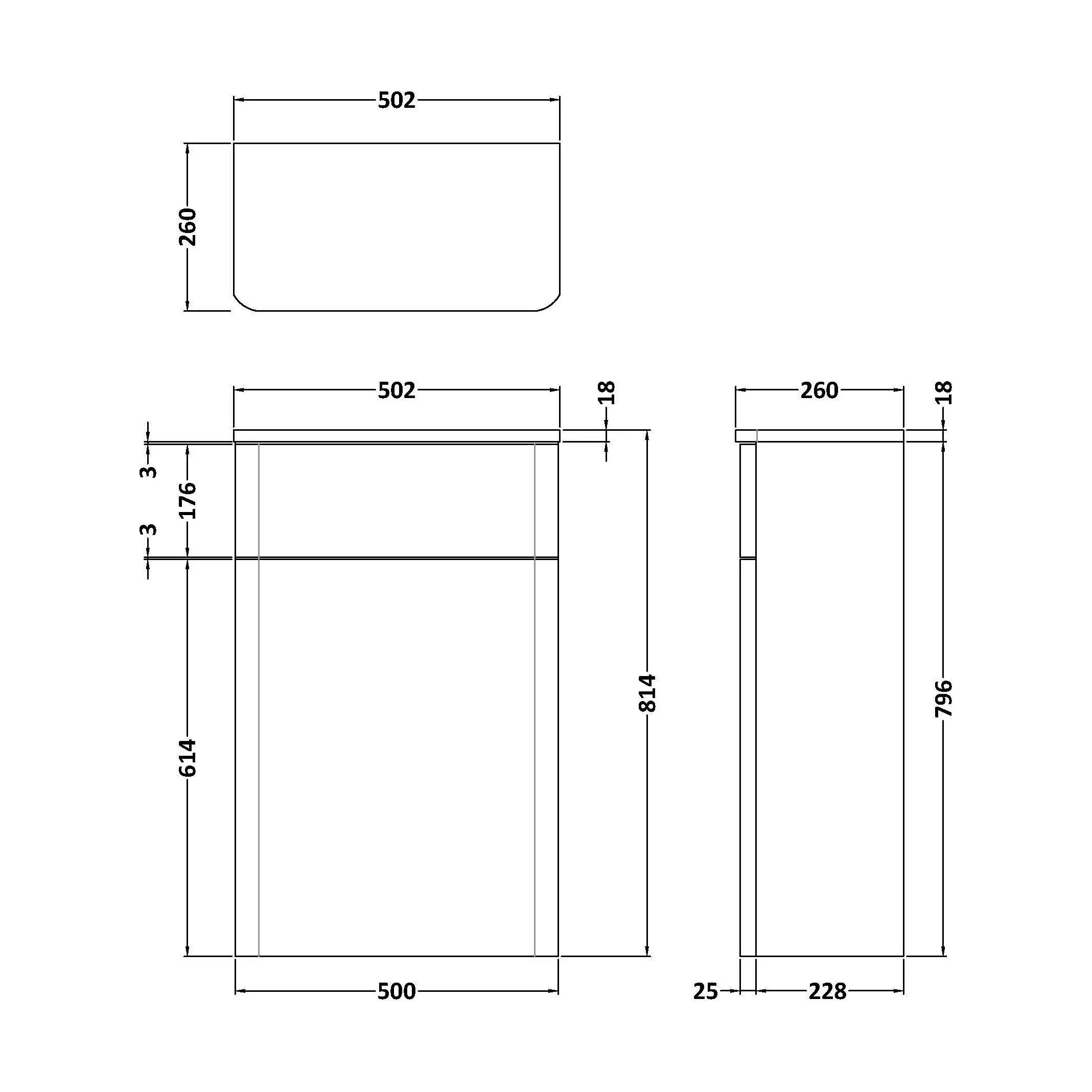 Flashbrook Contemporary Floor Standing WC Toilet Unit - 500mm - Choice of Finish - Image 7