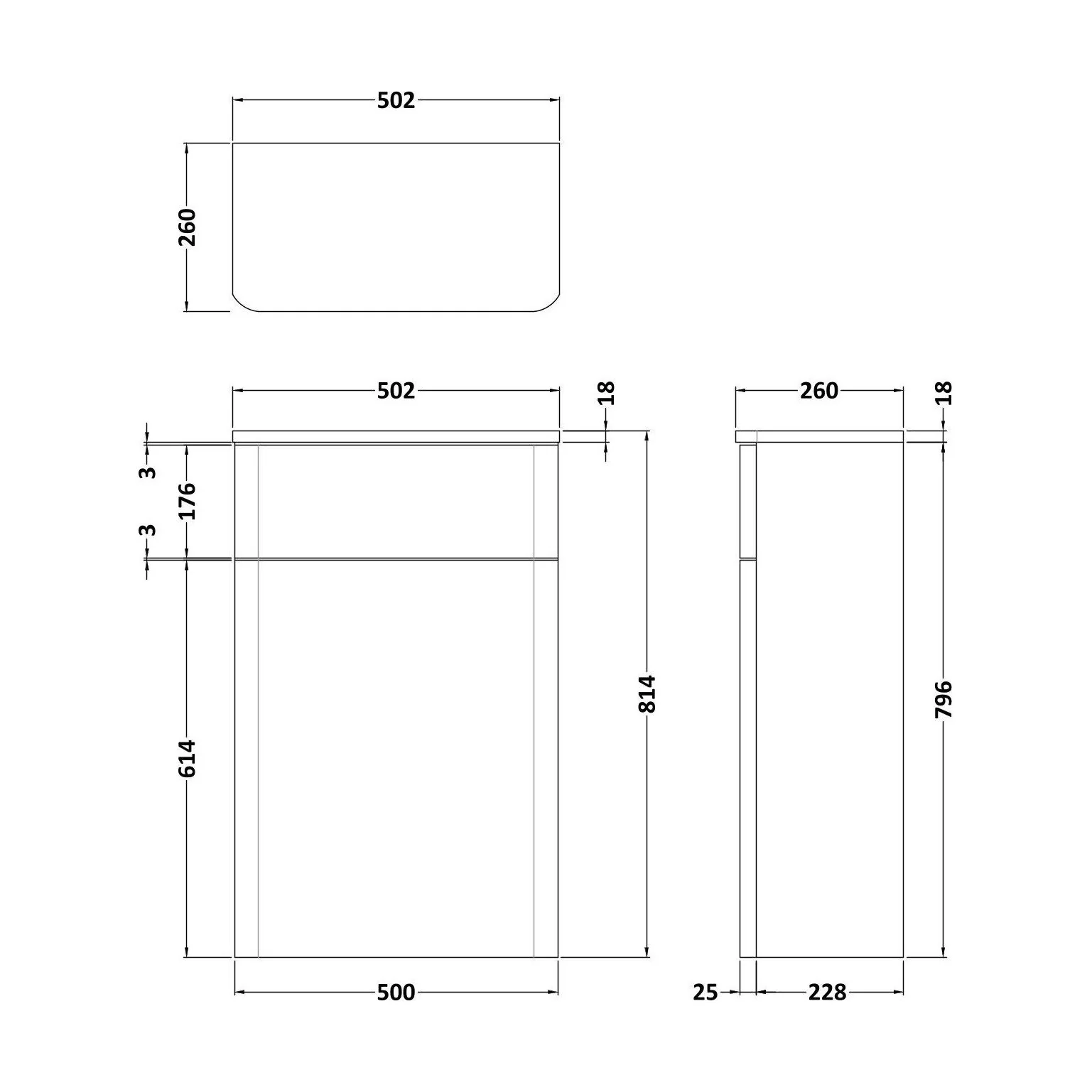 Flashbrook Contemporary Floor Standing WC Toilet Unit - 500mm - Choice of Finish - Image 9