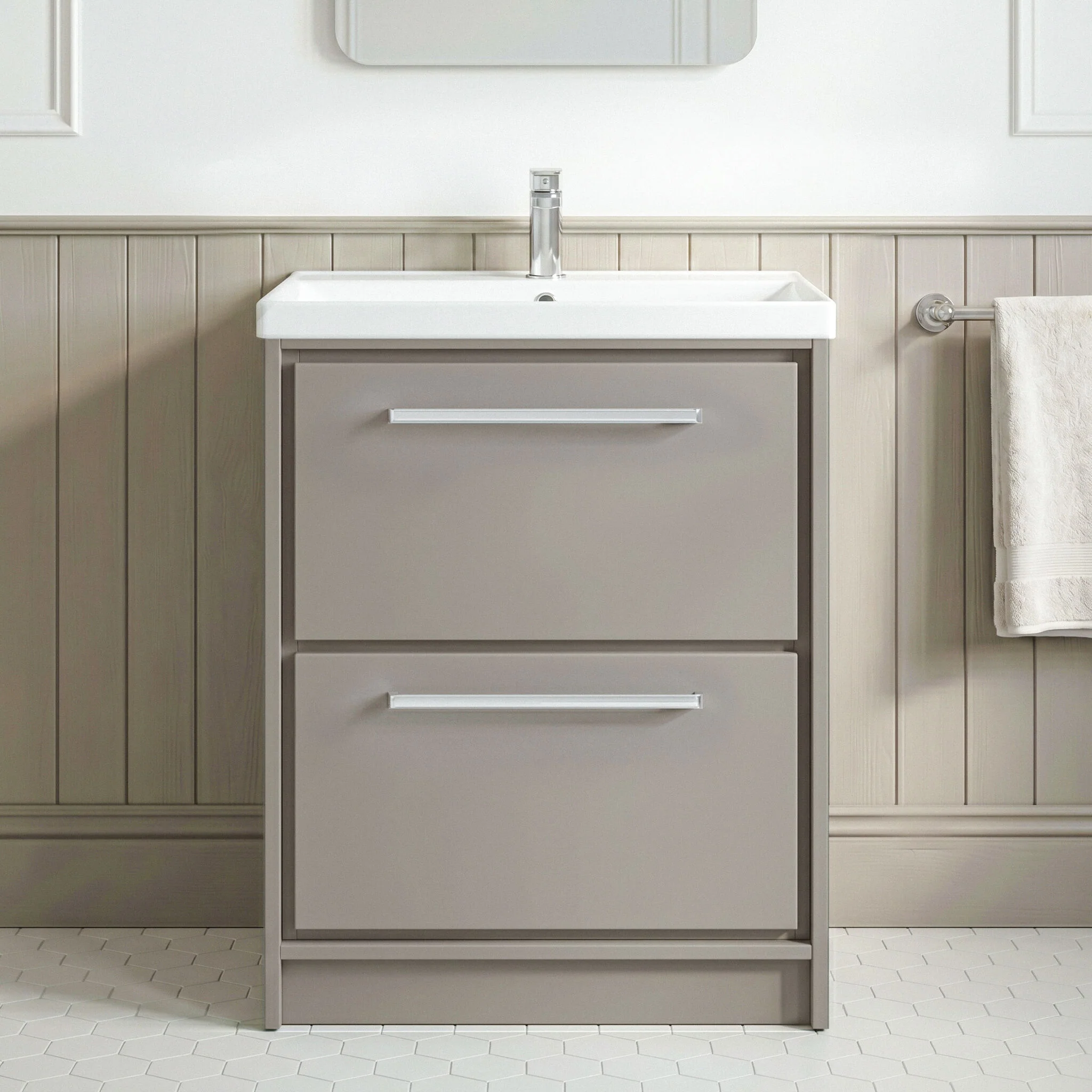 Longnor Floor Standing 2 Drawer Vanity Unit - Choice of Colour, Basin Type and Size - Image 10