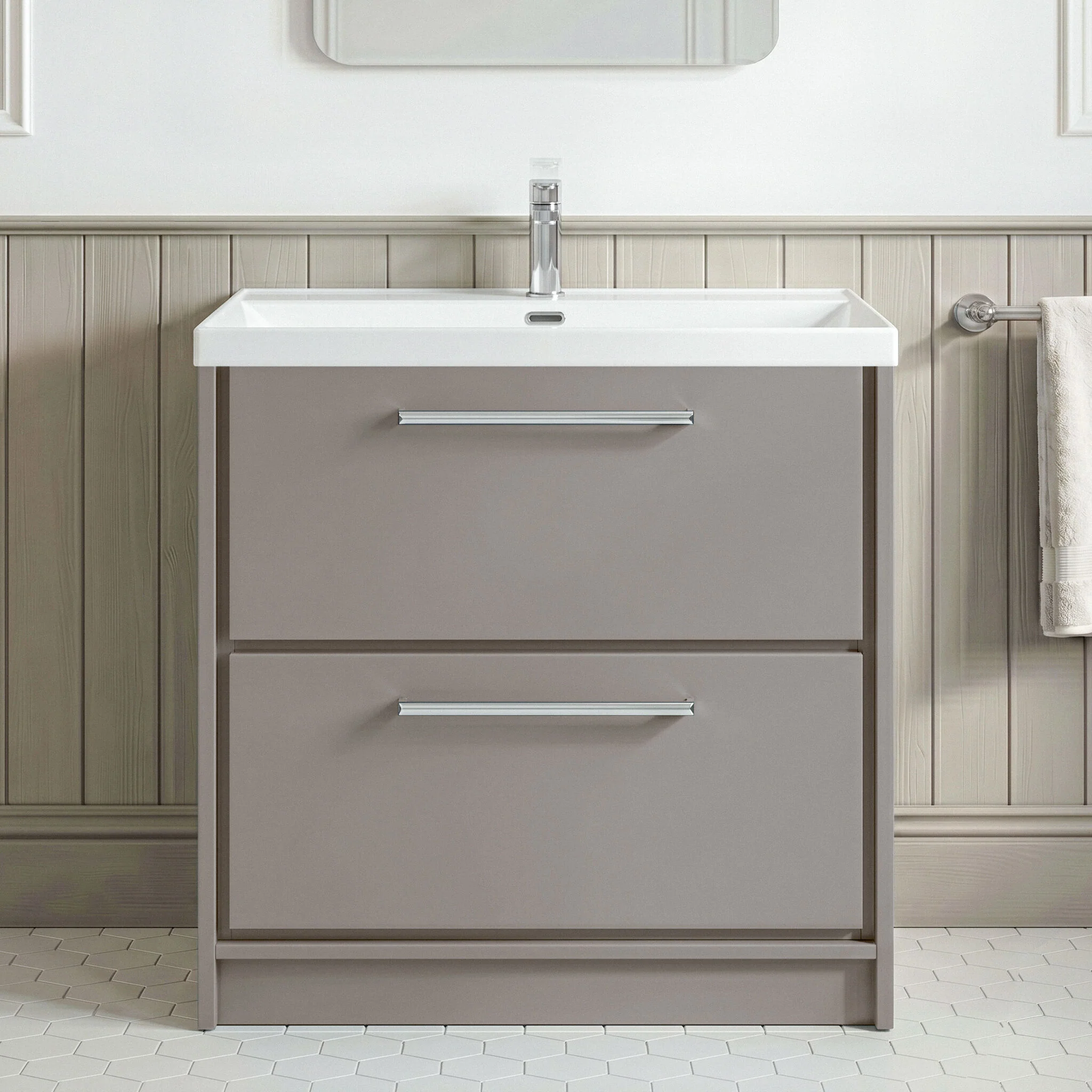 Longnor Floor Standing 2 Drawer Vanity Unit - Choice of Colour, Basin Type and Size - Image 12