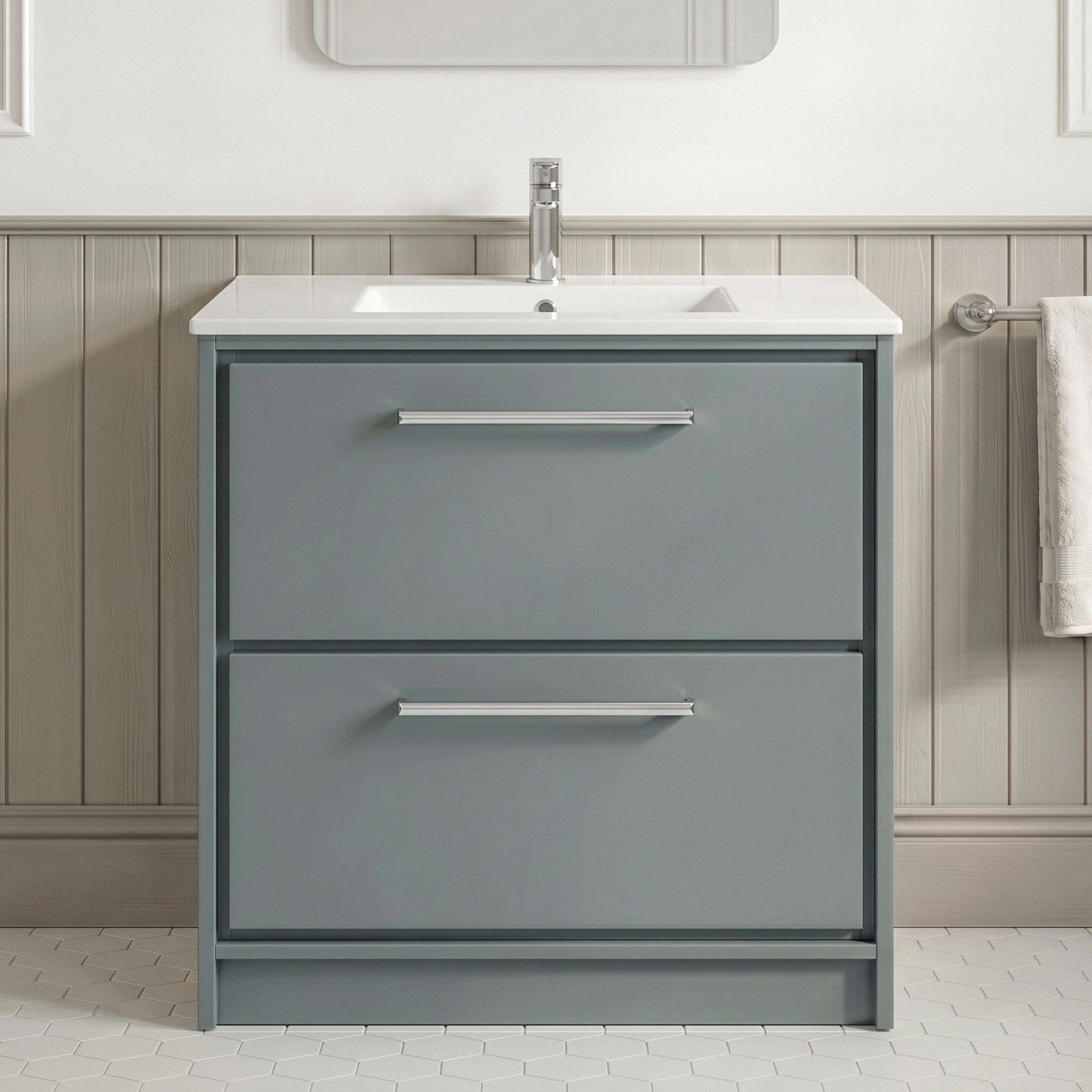 Longnor Floor Standing 2 Drawer Vanity Unit - Choice of Colour, Basin Type and Size - Image 4