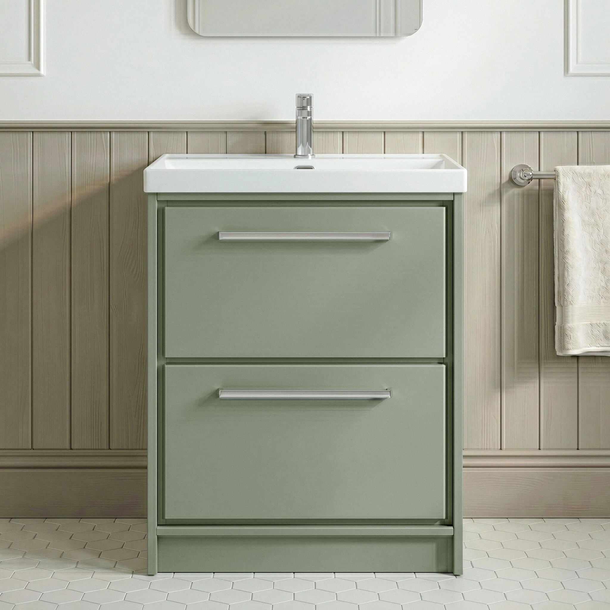 Longnor Floor Standing 2 Drawer Vanity Unit - Choice of Colour, Basin Type and Size - Image 6