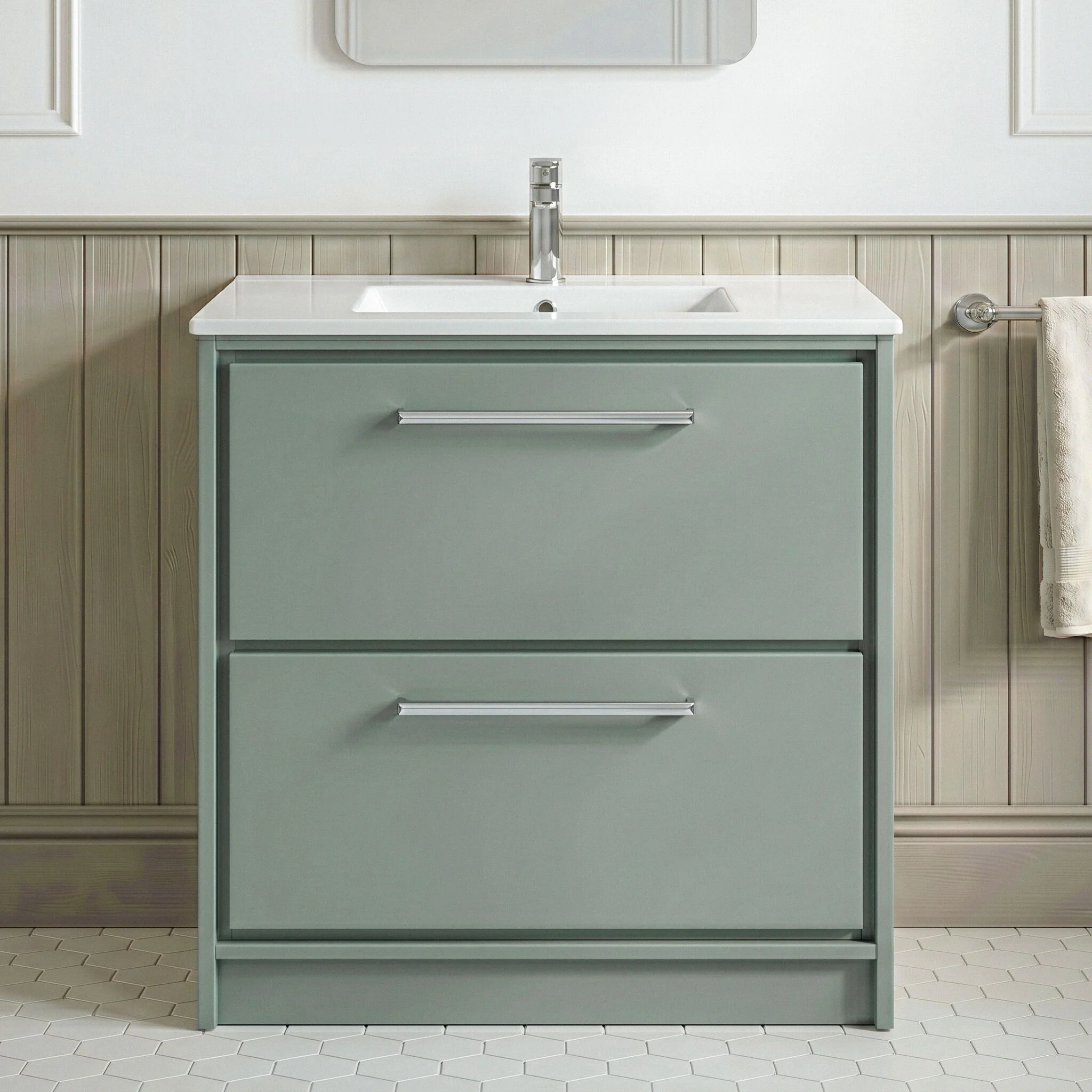 Longnor Floor Standing 2 Drawer Vanity Unit - Choice of Colour, Basin Type and Size - Image 7
