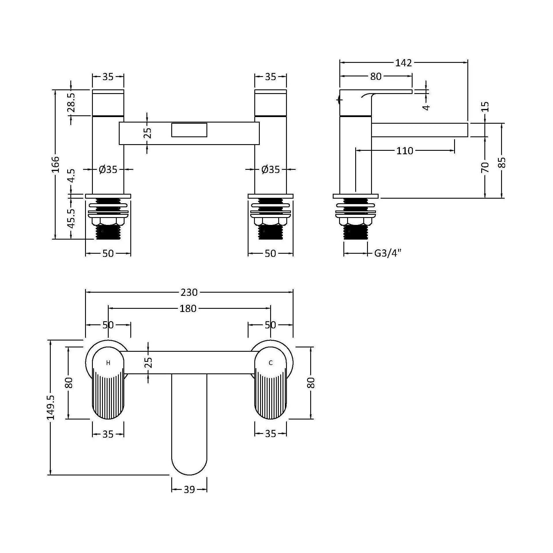 Fluted Bath Filler - Image 2