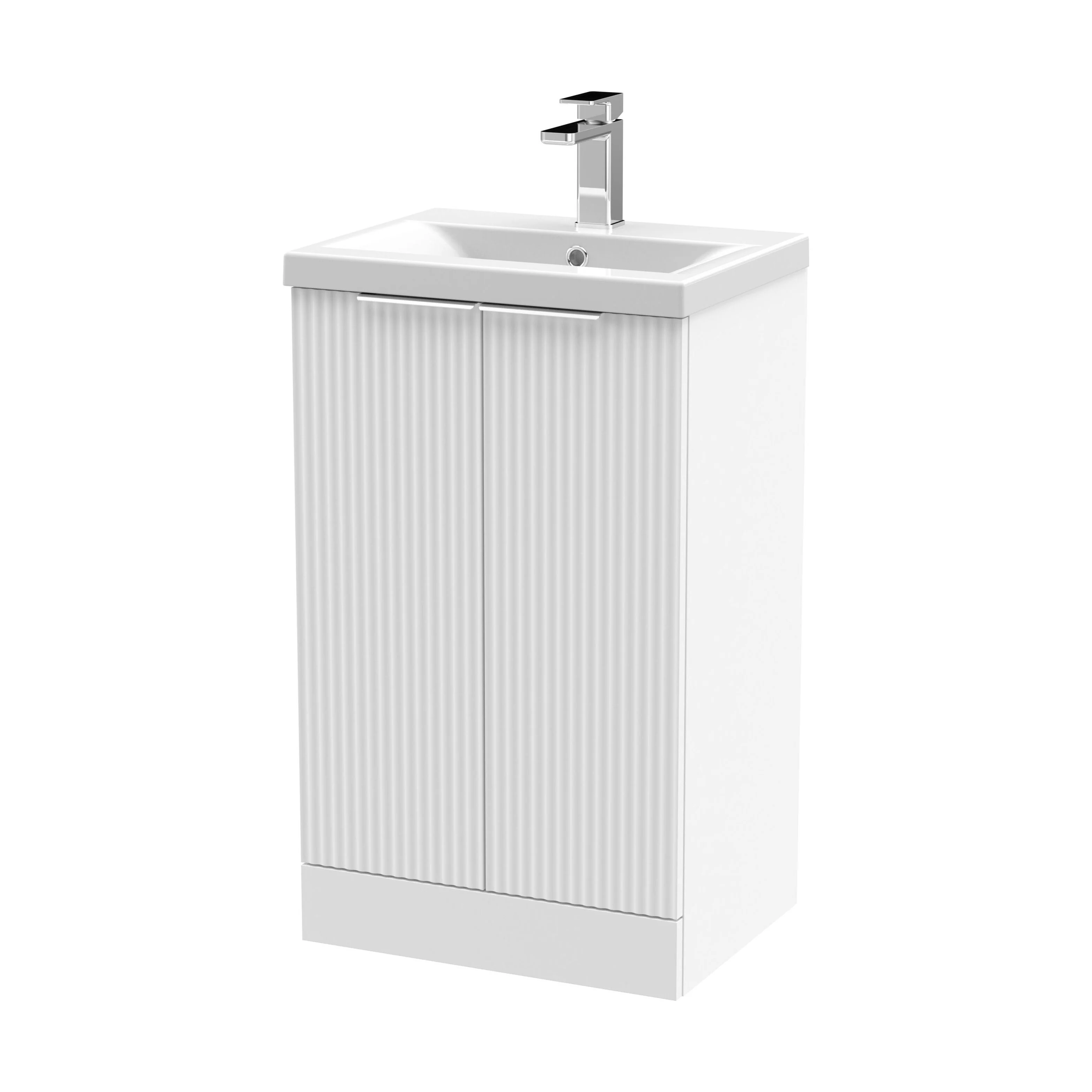 Tixall Fluted Front Floor Standing Vanity Basin Unit with Choice of Size, Colour and Handle Options - Image 105