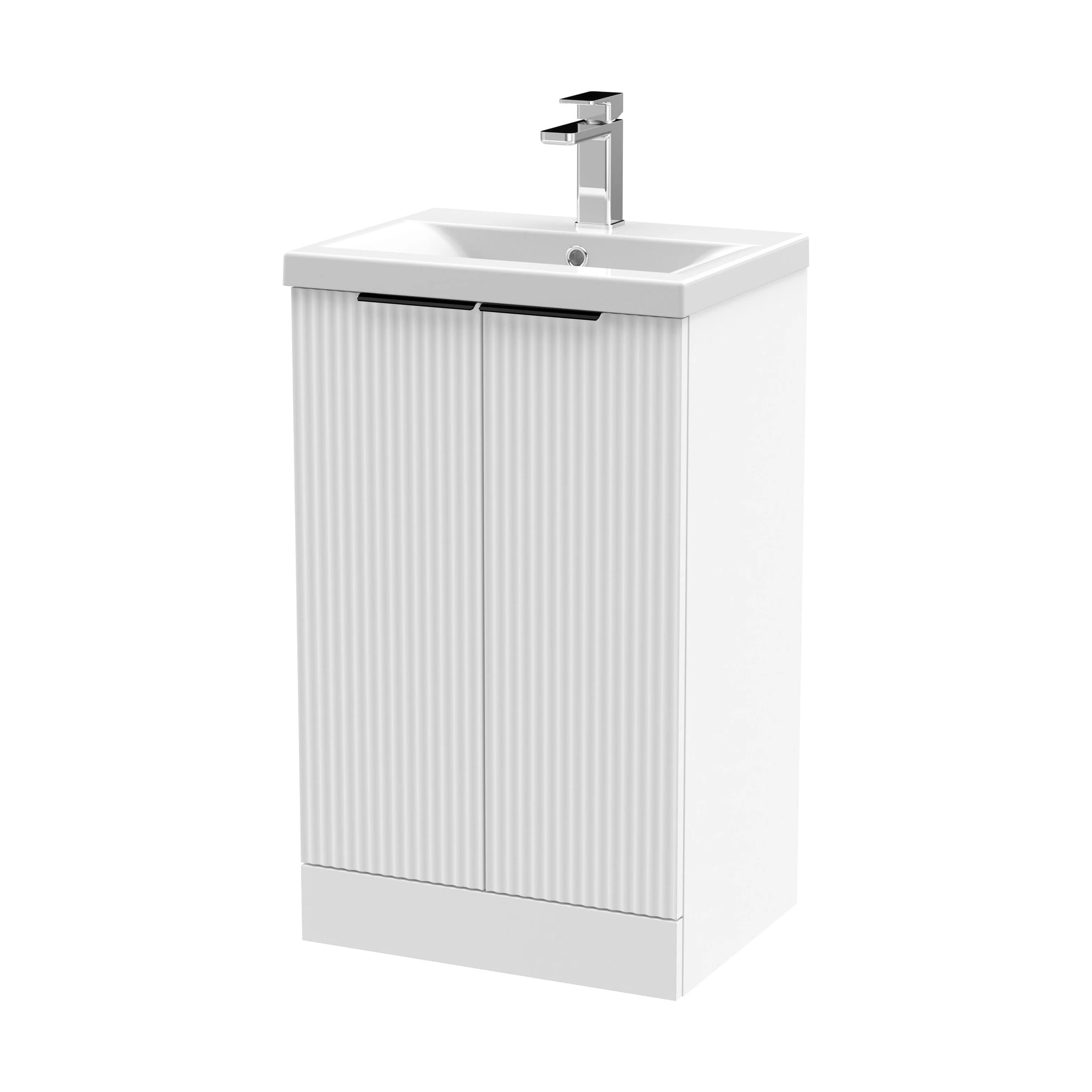 Tixall Fluted Front Floor Standing Vanity Basin Unit with Choice of Size, Colour and Handle Options - Image 106