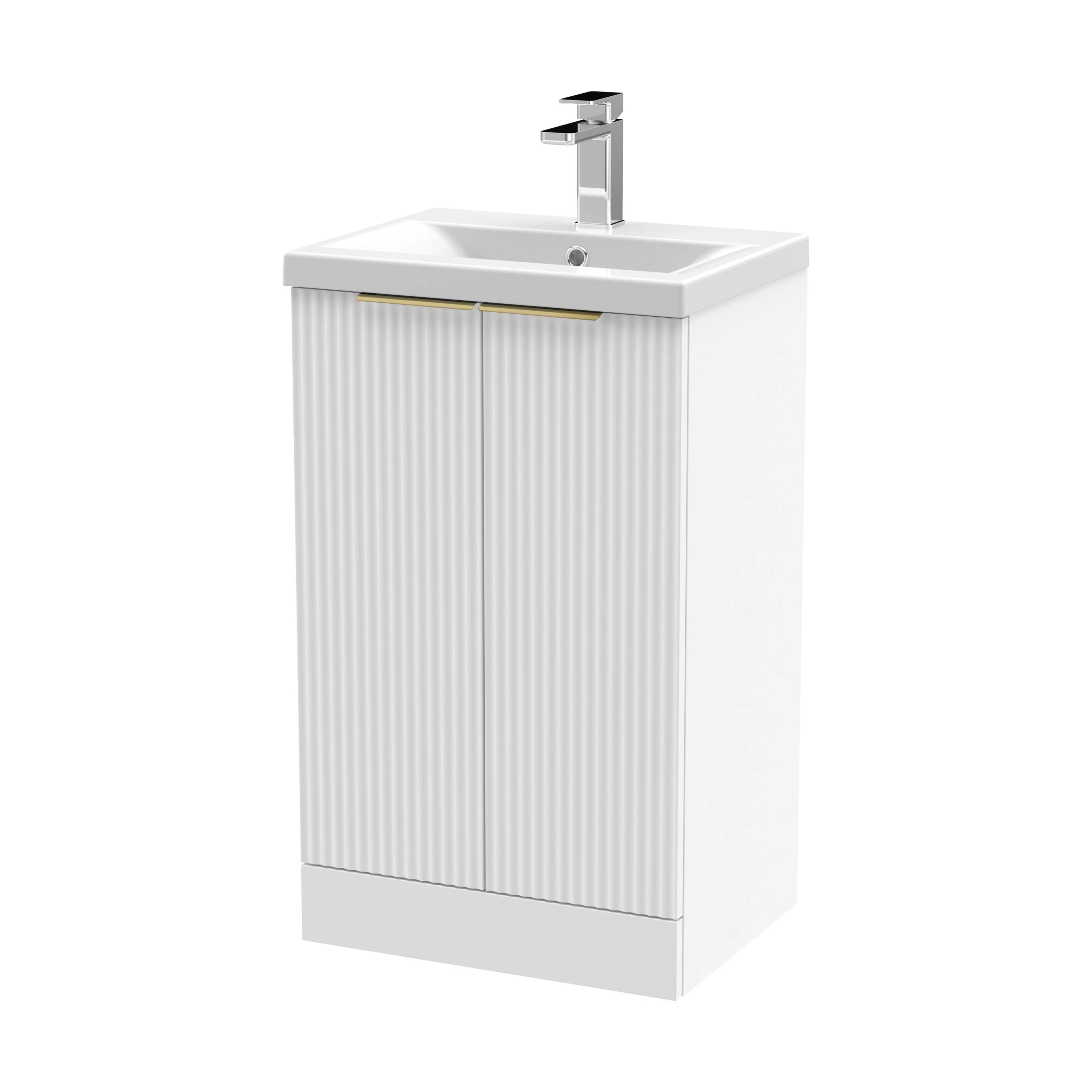 Tixall Fluted Front Floor Standing Vanity Basin Unit with Choice of Size, Colour and Handle Options - Image 107