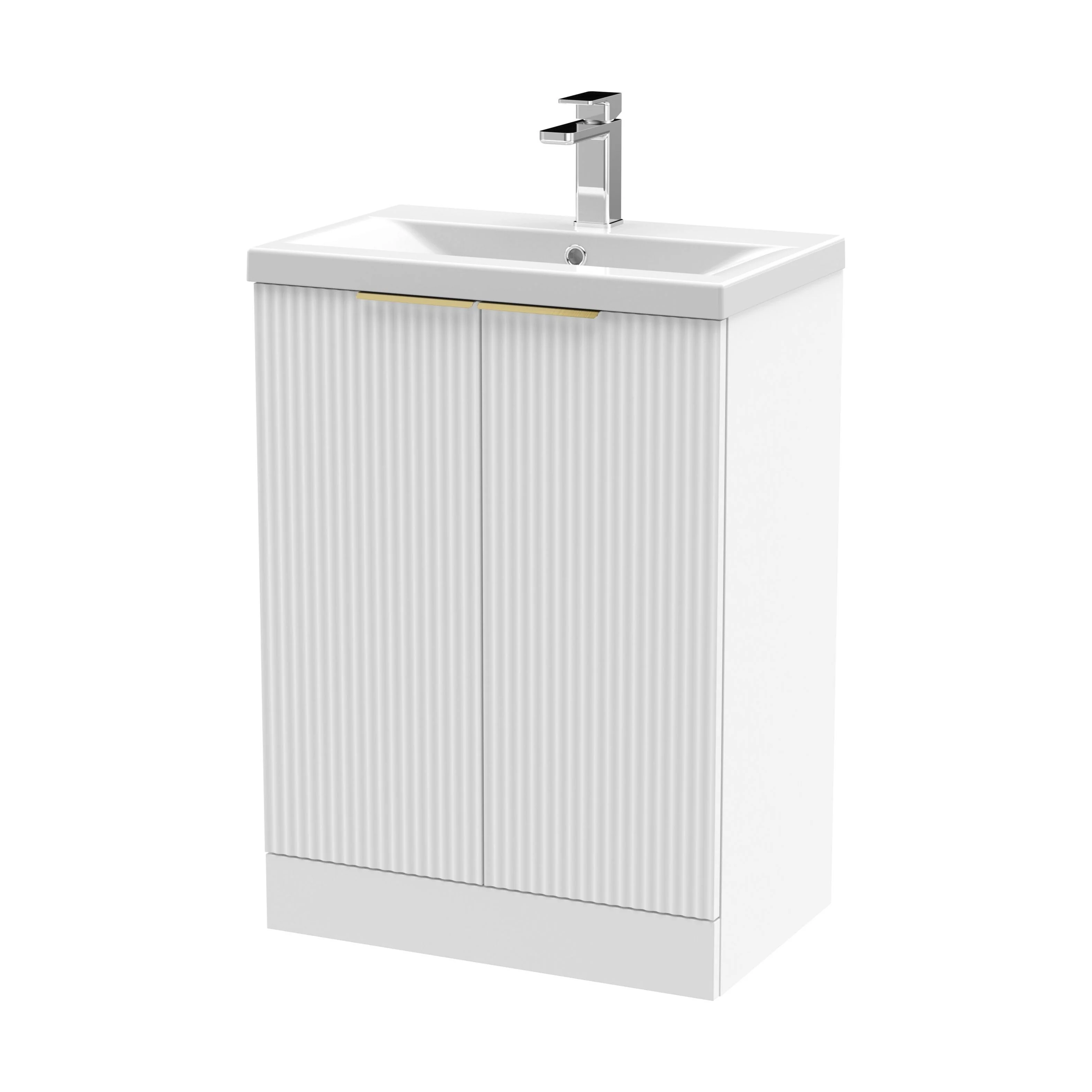 Tixall Fluted Front Floor Standing Vanity Basin Unit with Choice of Size, Colour and Handle Options - Image 110