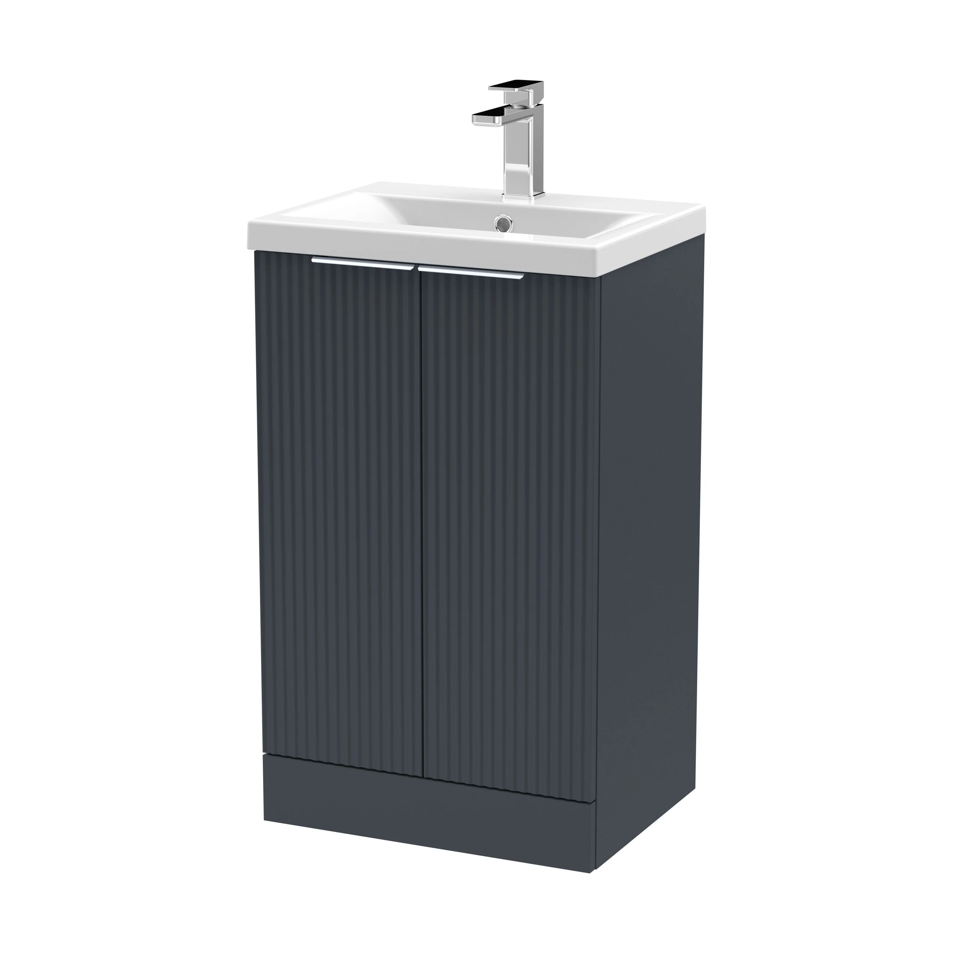 Tixall Fluted Front Floor Standing Vanity Basin Unit with Choice of Size, Colour and Handle Options - Image 111
