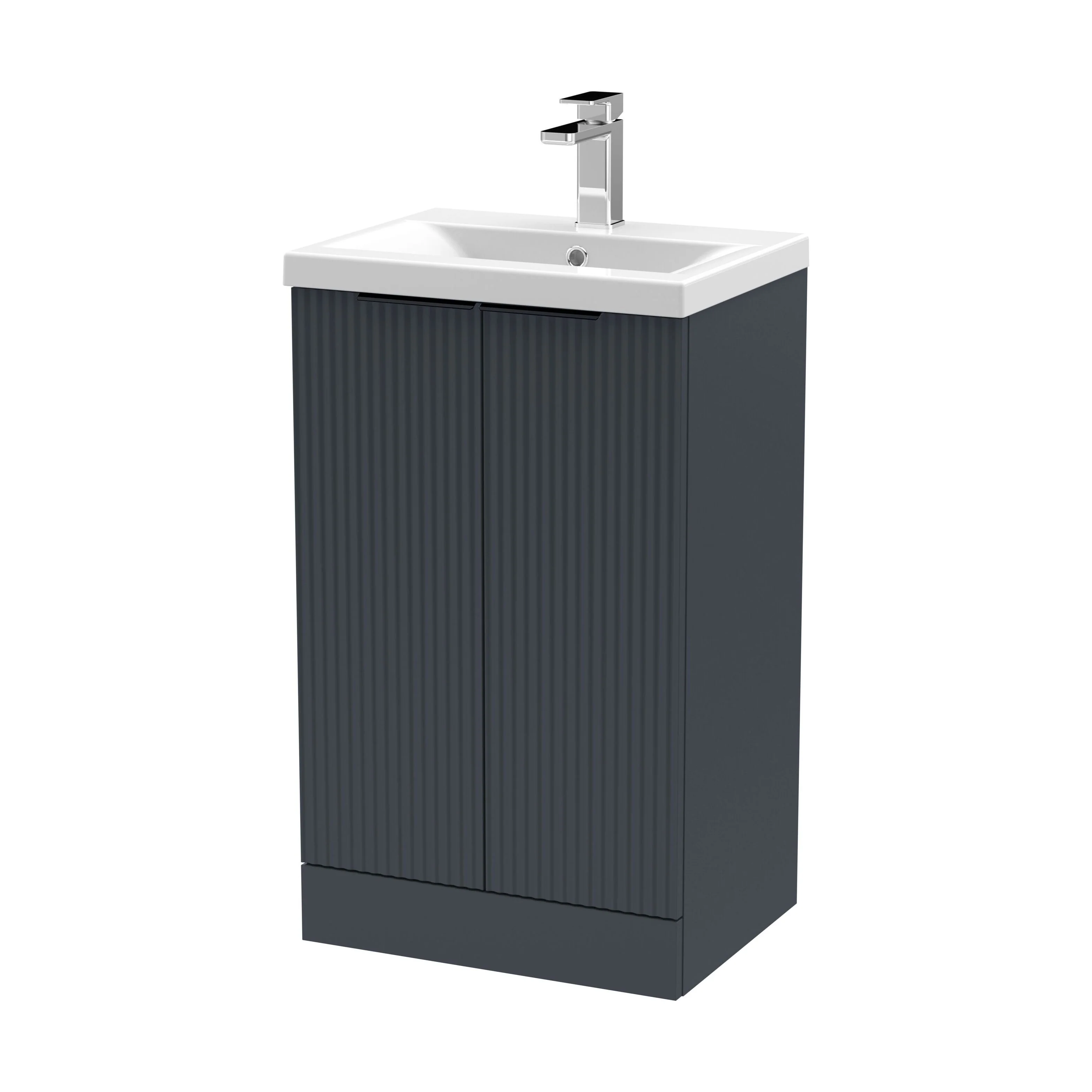 Tixall Fluted Front Floor Standing Vanity Basin Unit with Choice of Size, Colour and Handle Options - Image 112