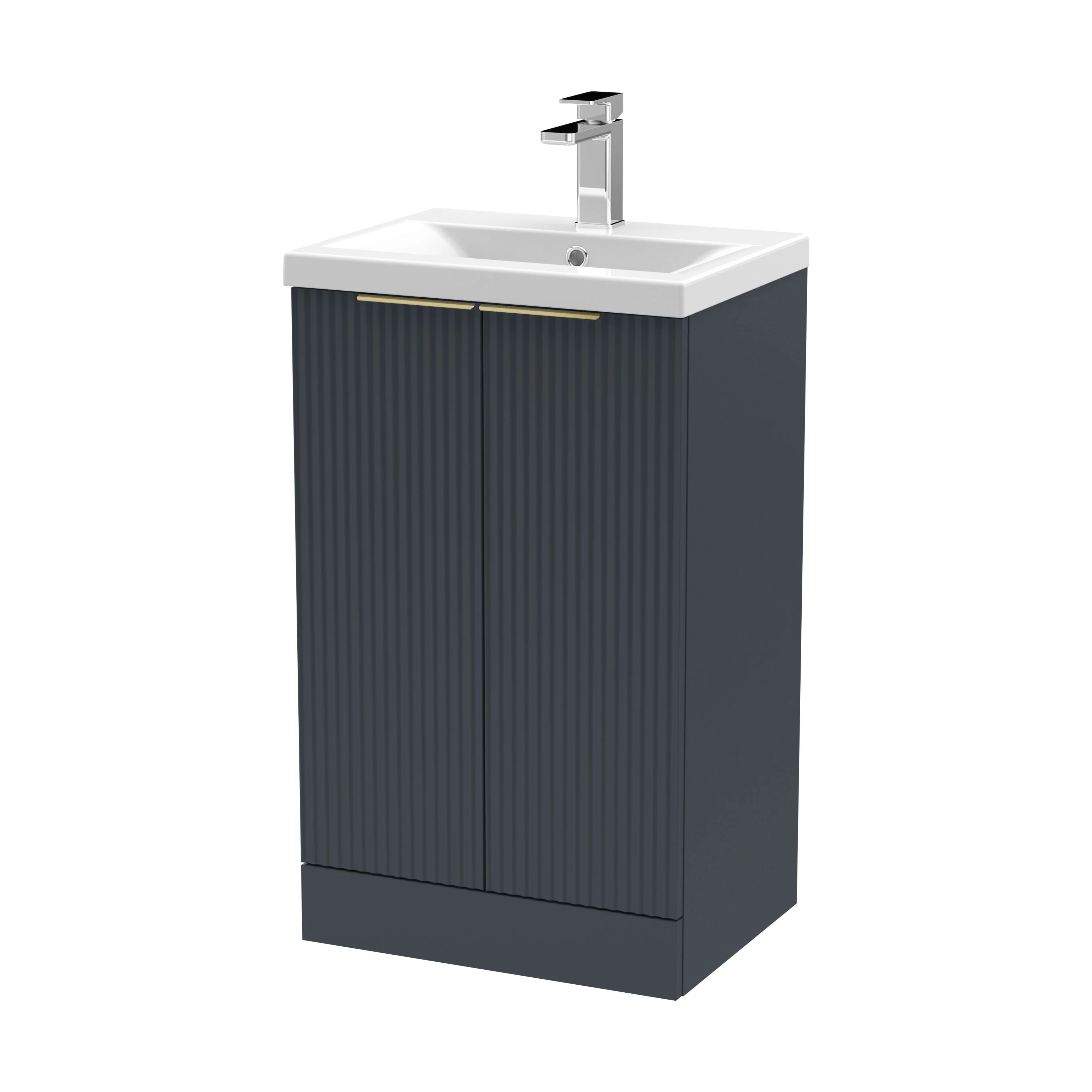 Tixall Fluted Front Floor Standing Vanity Basin Unit with Choice of Size, Colour and Handle Options - Image 113