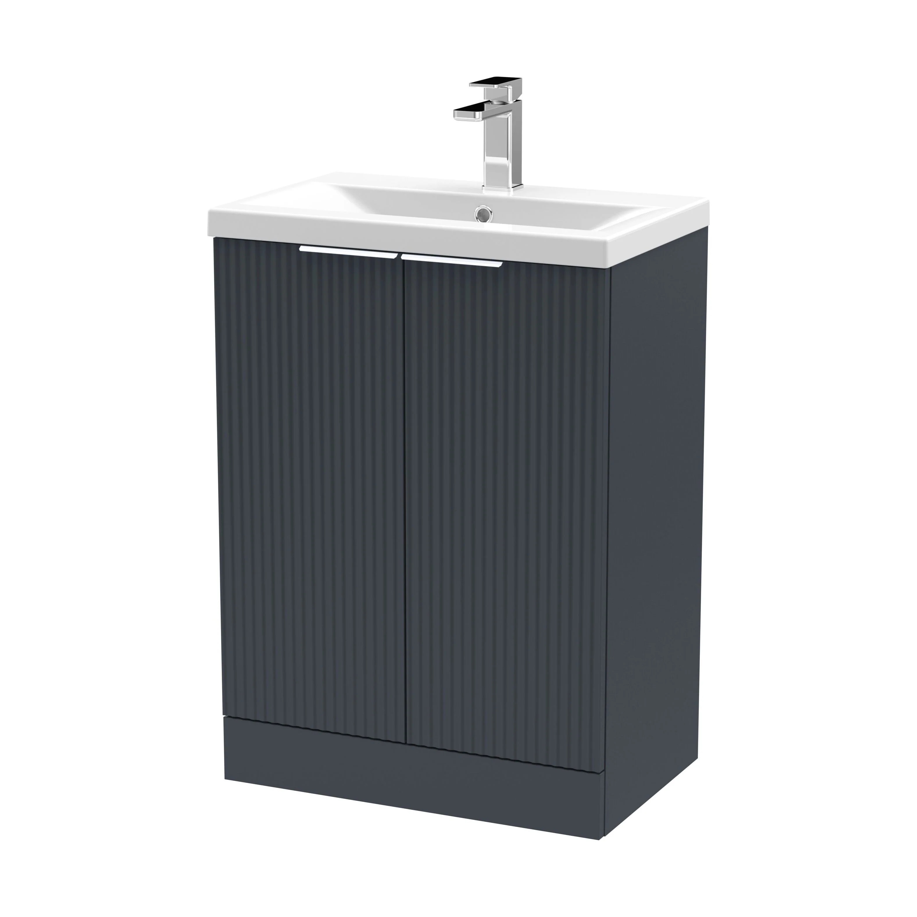 Tixall Fluted Front Floor Standing Vanity Basin Unit with Choice of Size, Colour and Handle Options - Image 114