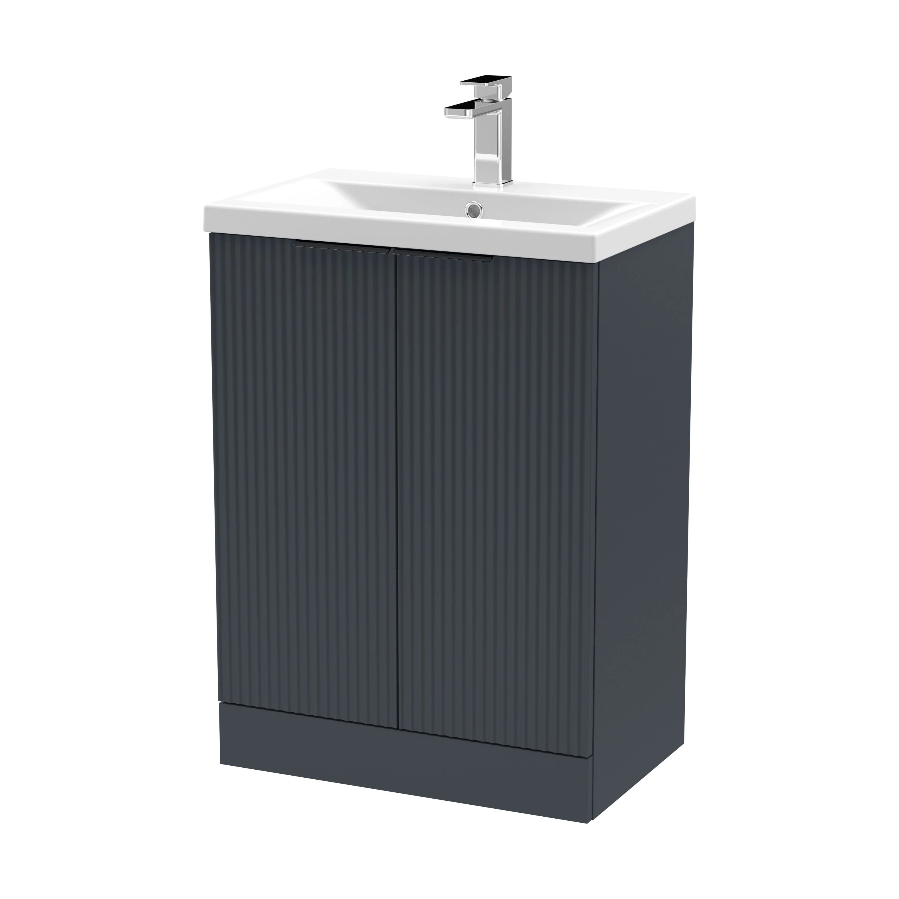 Tixall Fluted Front Floor Standing Vanity Basin Unit with Choice of Size, Colour and Handle Options - Image 115