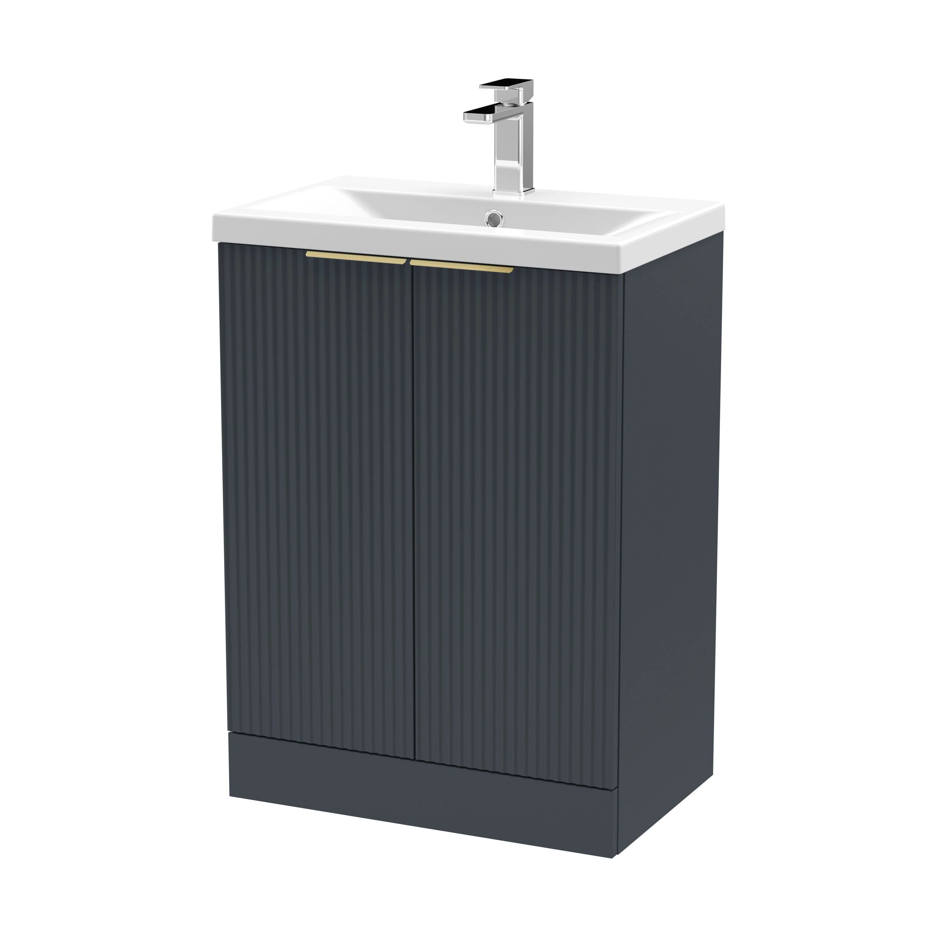 Tixall Fluted Front Floor Standing Vanity Basin Unit with Choice of Size, Colour and Handle Options - Image 116