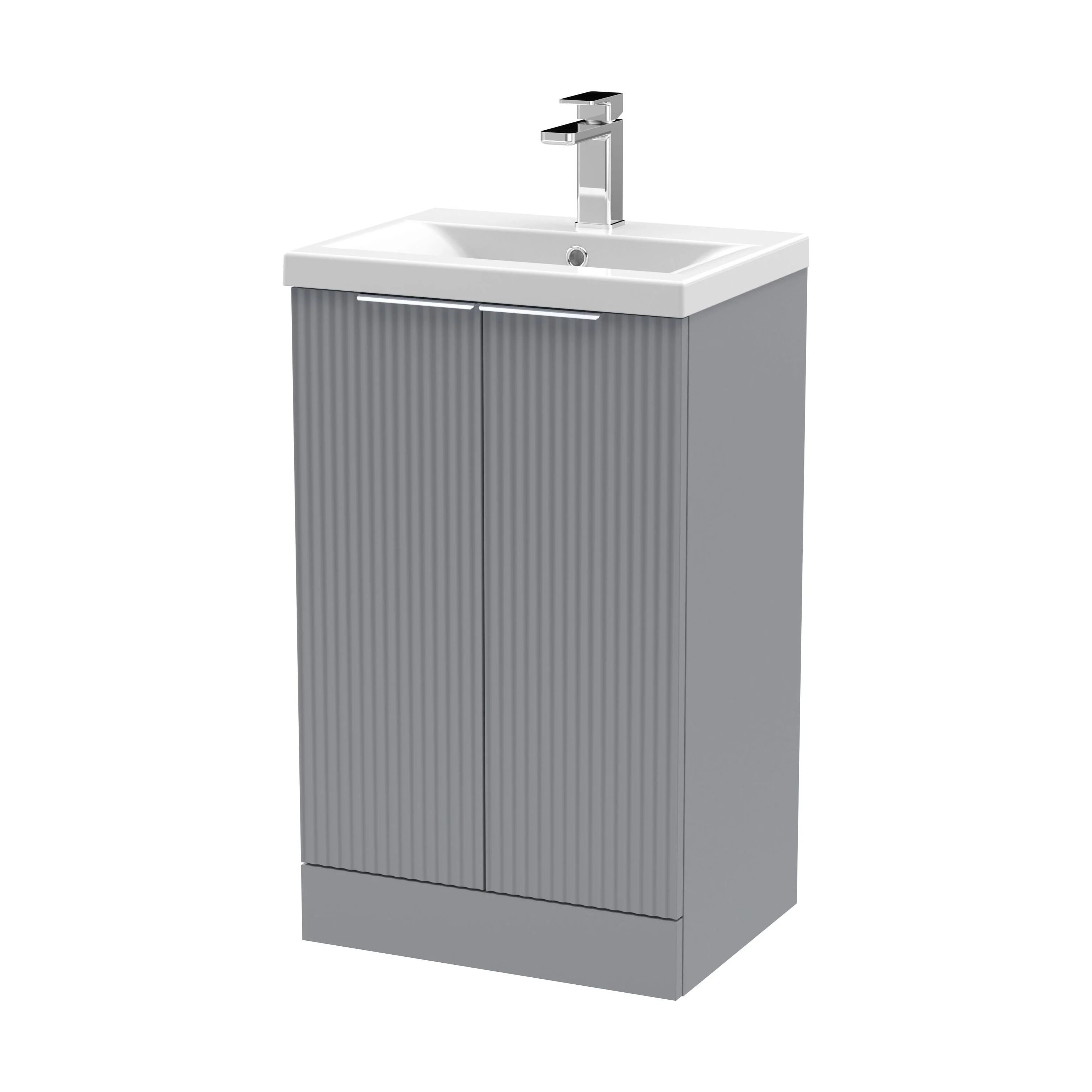 Tixall Fluted Front Floor Standing Vanity Basin Unit with Choice of Size, Colour and Handle Options - Image 117
