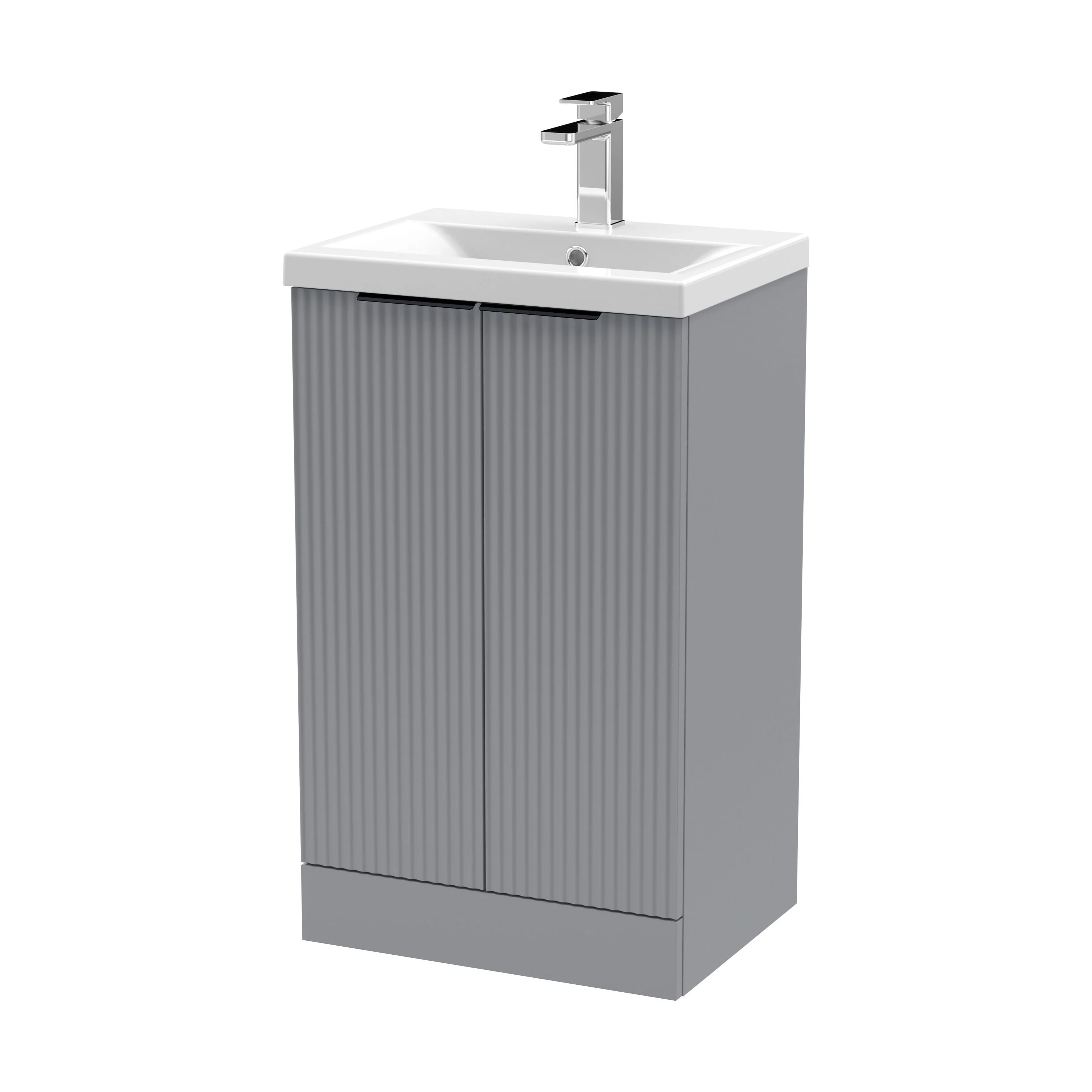 Tixall Fluted Front Floor Standing Vanity Basin Unit with Choice of Size, Colour and Handle Options - Image 118