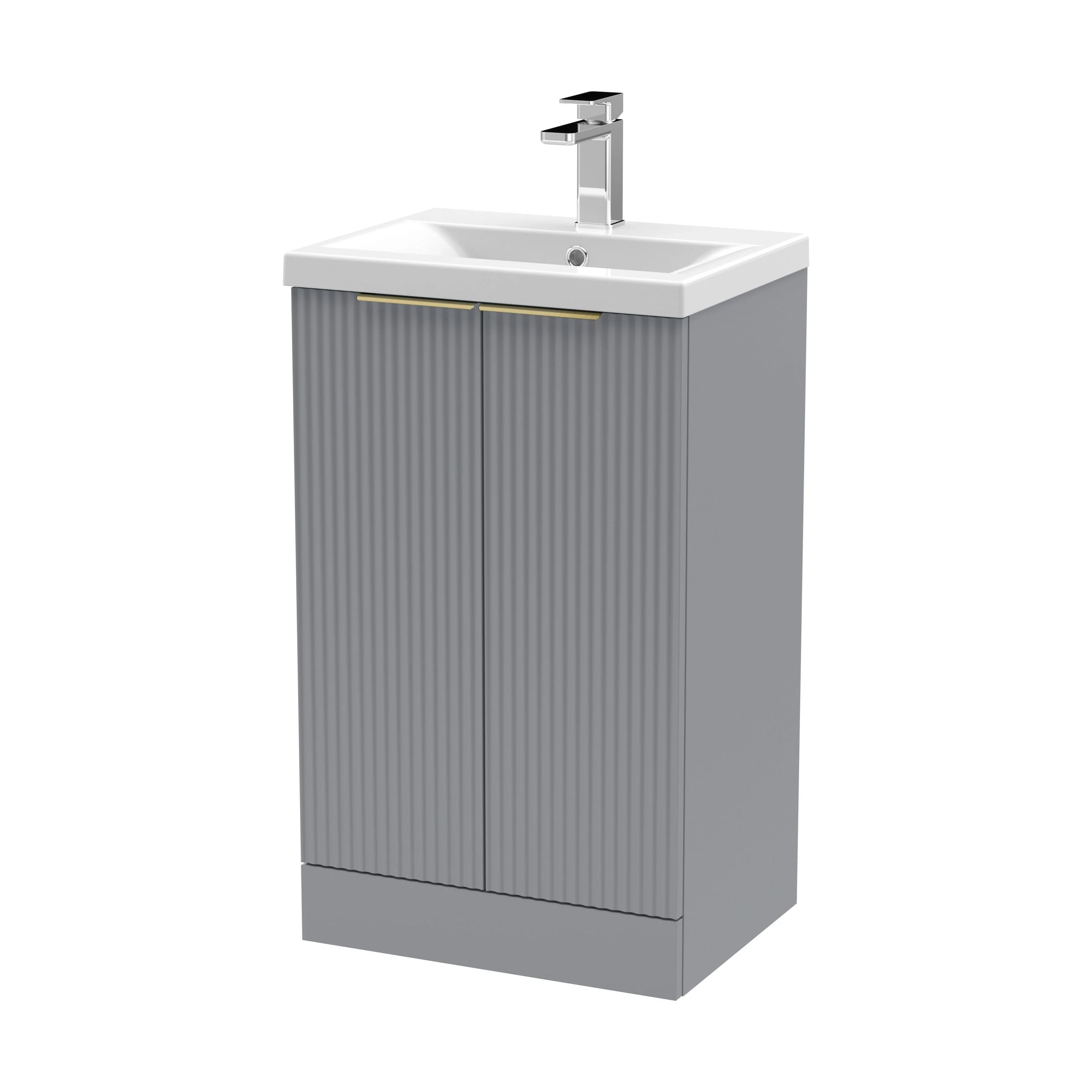 Tixall Fluted Front Floor Standing Vanity Basin Unit with Choice of Size, Colour and Handle Options - Image 119