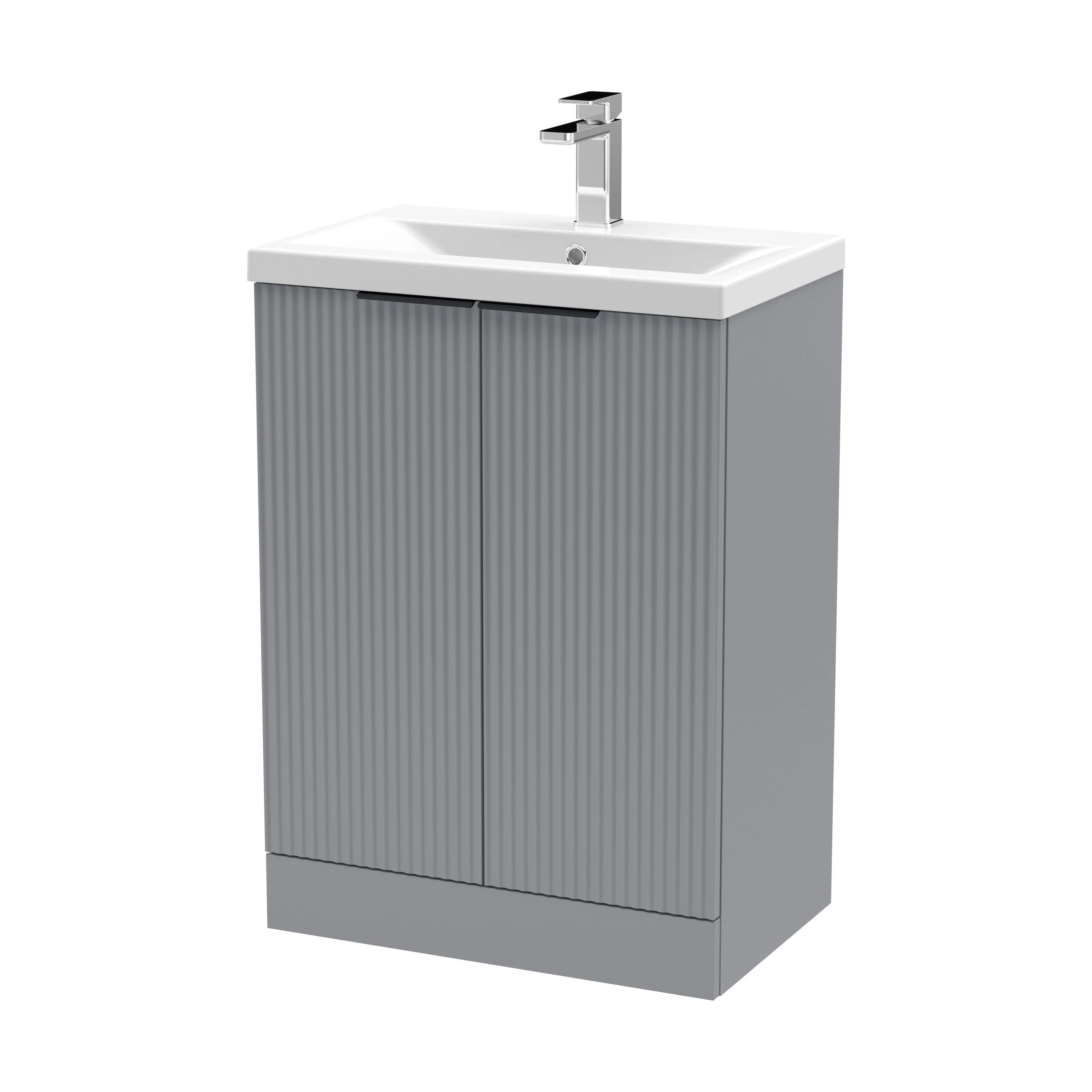 Tixall Fluted Front Floor Standing Vanity Basin Unit with Choice of Size, Colour and Handle Options - Image 120