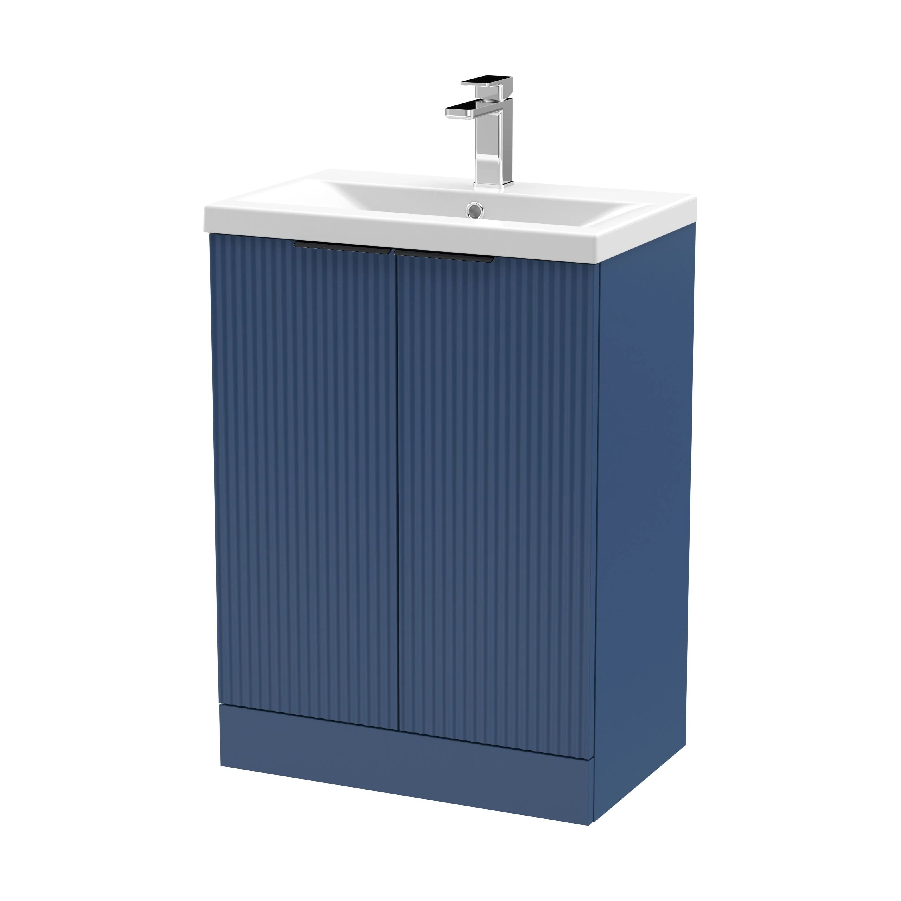 Tixall Fluted Front Floor Standing Vanity Basin Unit with Choice of Size, Colour and Handle Options - Image 126