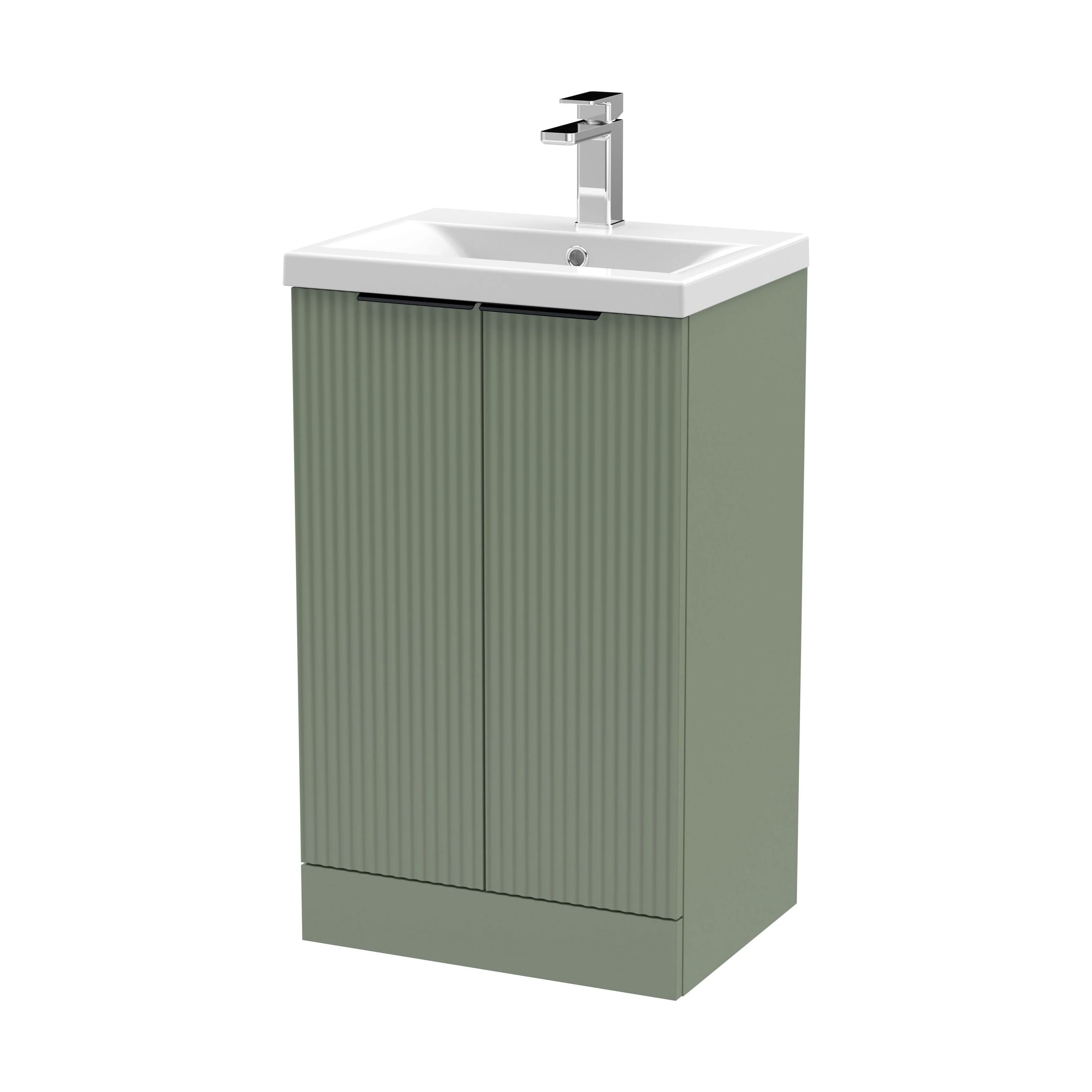 Tixall Fluted Front Floor Standing Vanity Basin Unit with Choice of Size, Colour and Handle Options - Image 129