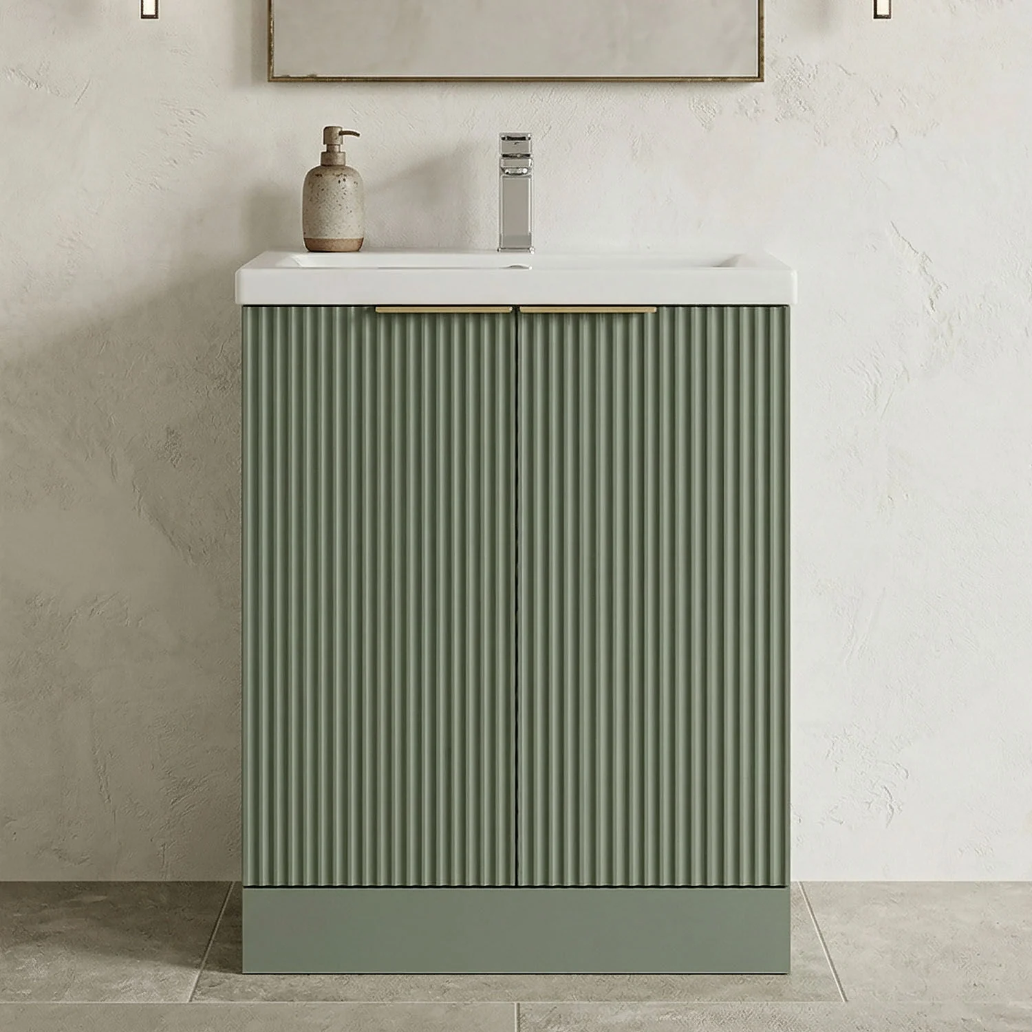 Tixall Fluted Front Floor Standing Vanity Basin Unit with Choice of Size, Colour and Handle Options - Image 20