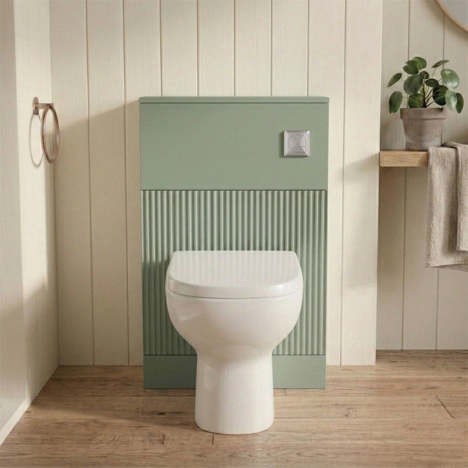 Balterley Tixall Fluted Front Floor Standing WC Unit, 500mm, Choice of Colour - Image 5