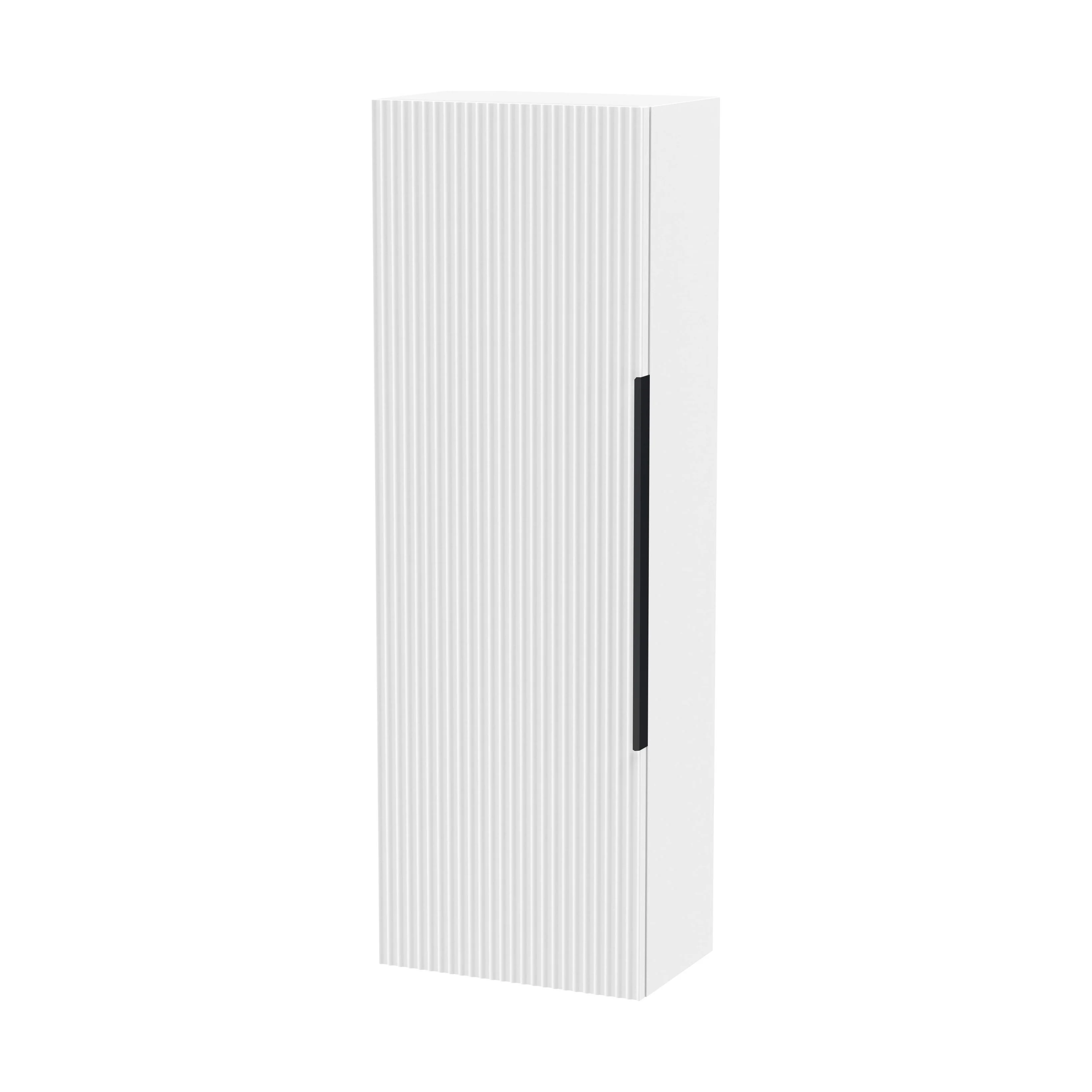 Tixall Fluted Wall Hung Tall Bathroom Storage Unit, 400mm, Multiple Colours and Handle Options - Image 50