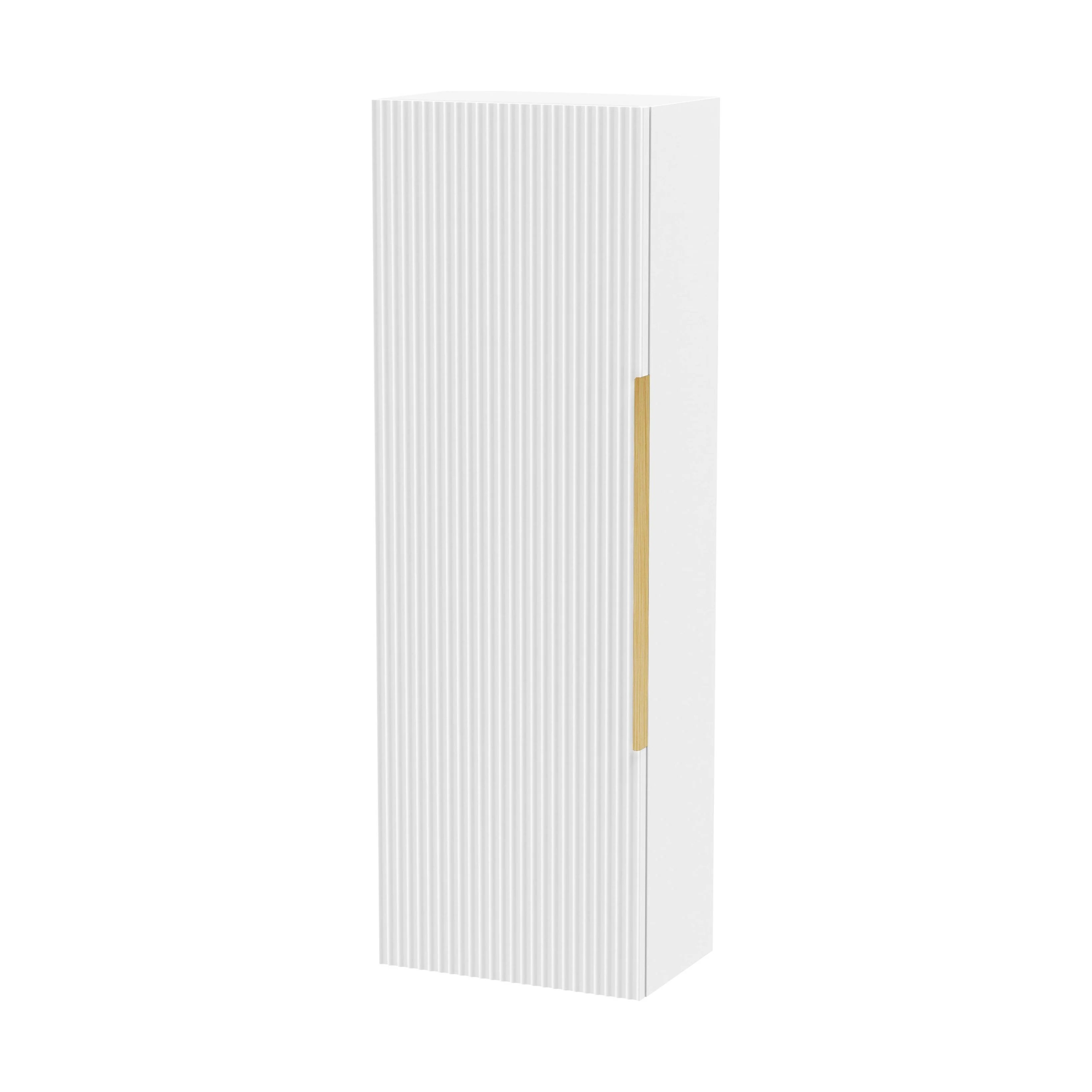Tixall Fluted Wall Hung Tall Bathroom Storage Unit, 400mm, Multiple Colours and Handle Options - Image 51