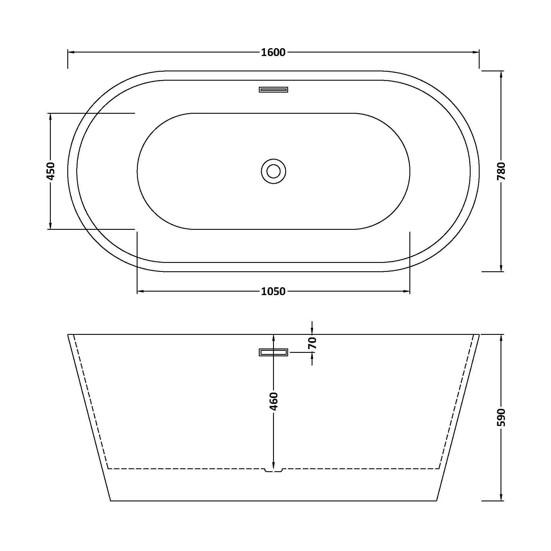 Contemporary Oval Freestanding Double Ended Bath - Choice of Size - Image 15