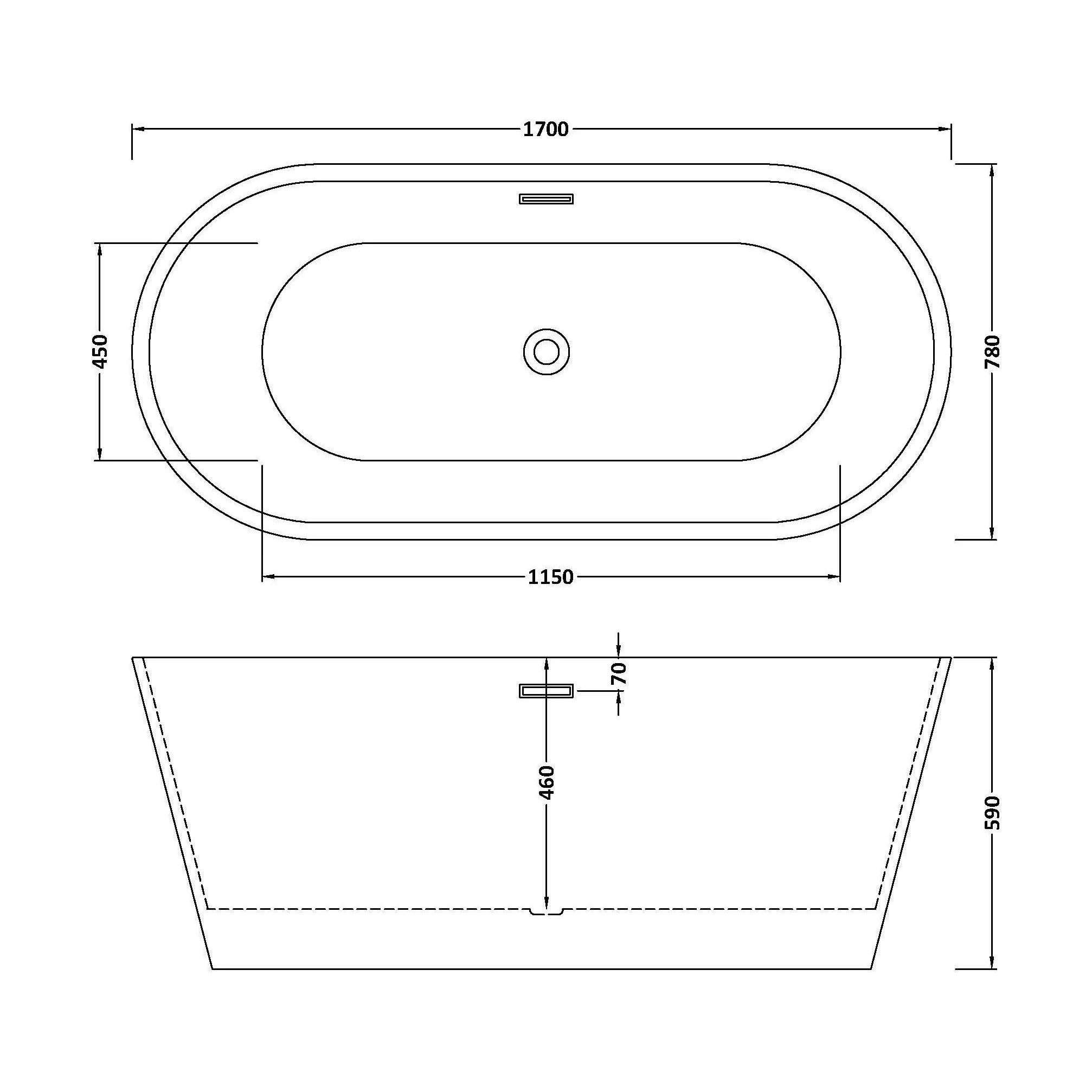 Contemporary Oval Freestanding Double Ended Bath - Choice of Size - Image 16