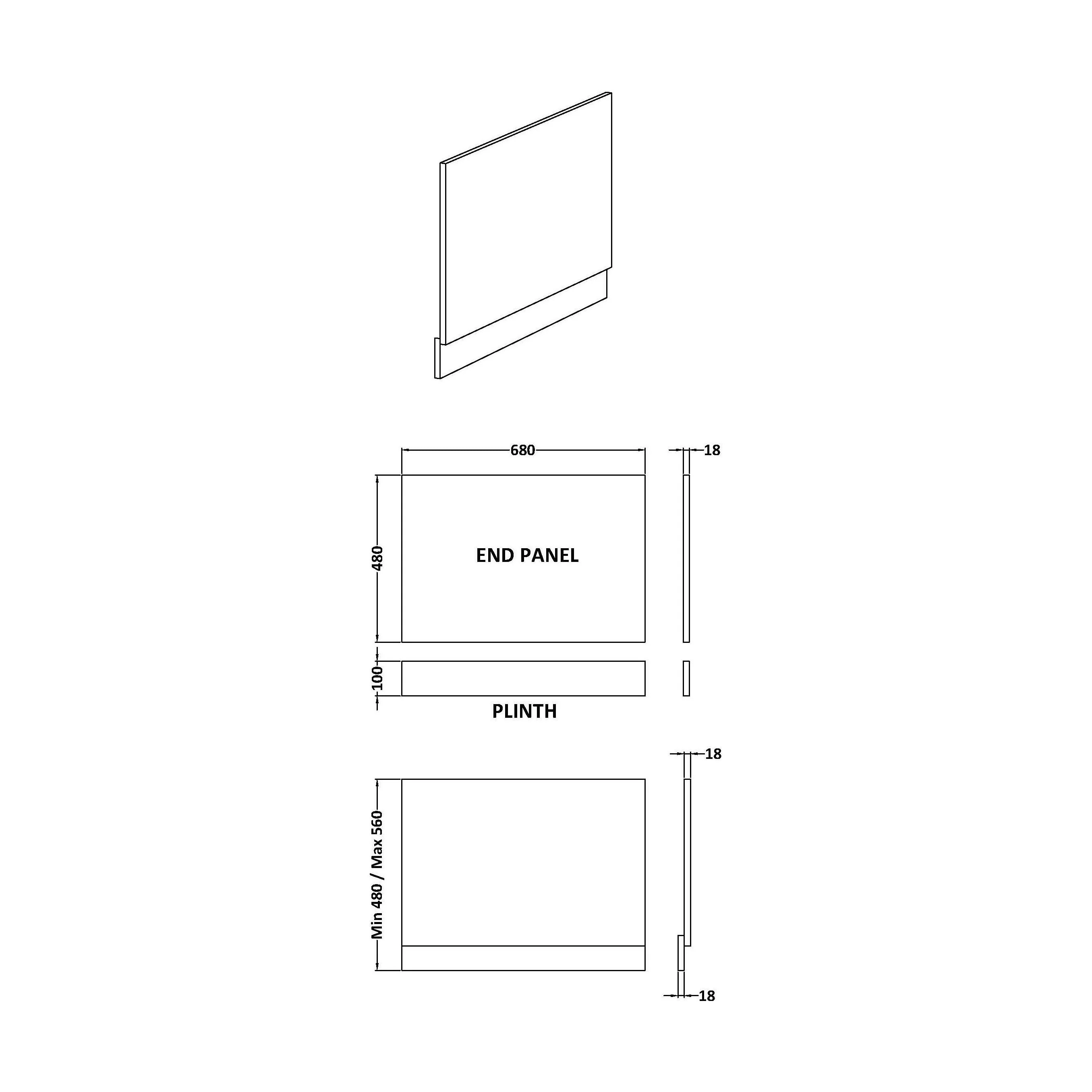 Gloss White MDF Bath End Panel - Choice of Size - Image 10