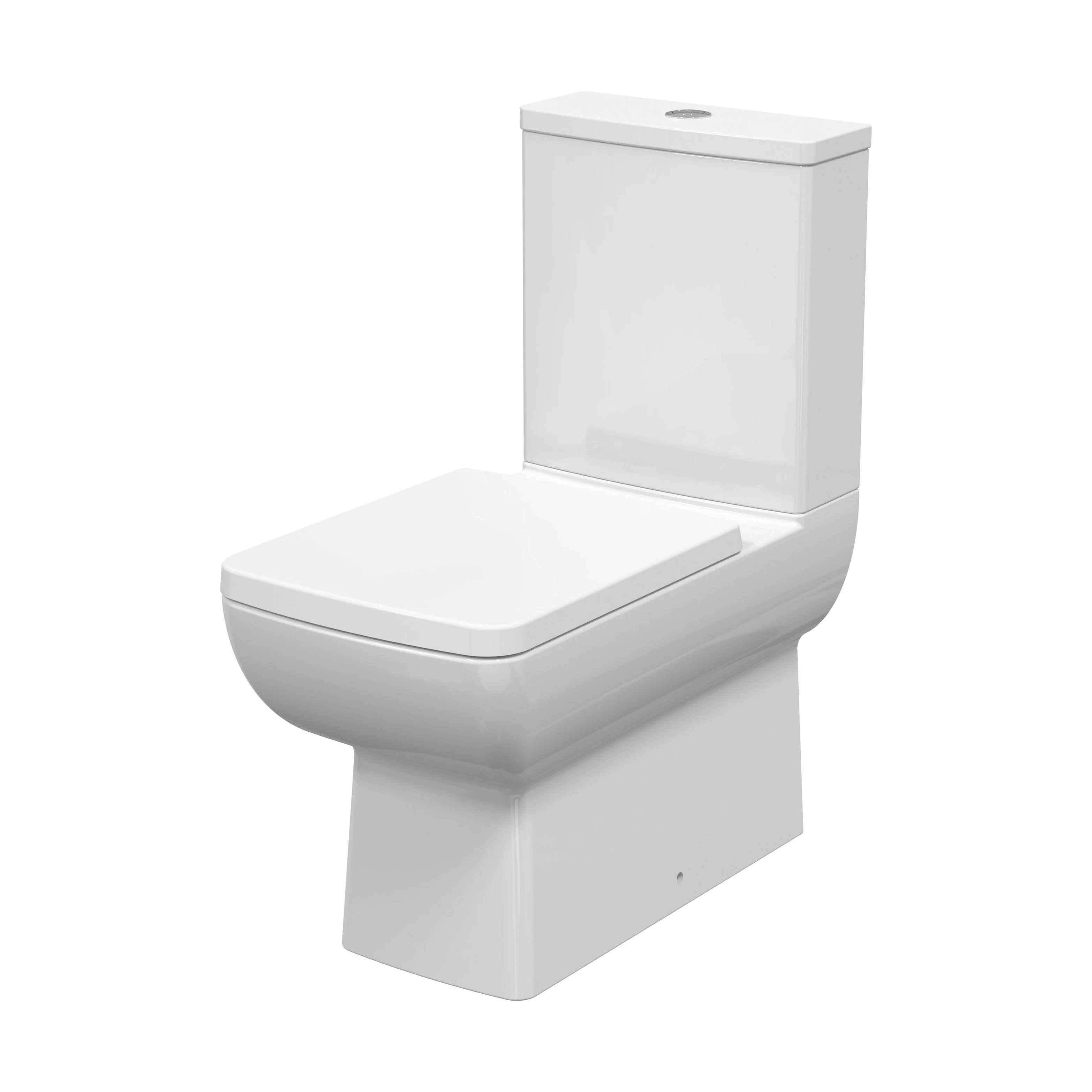 Grindon Contemporary Square Rimless Toilet Pan and Cistern - 800 x 363 x 660mm