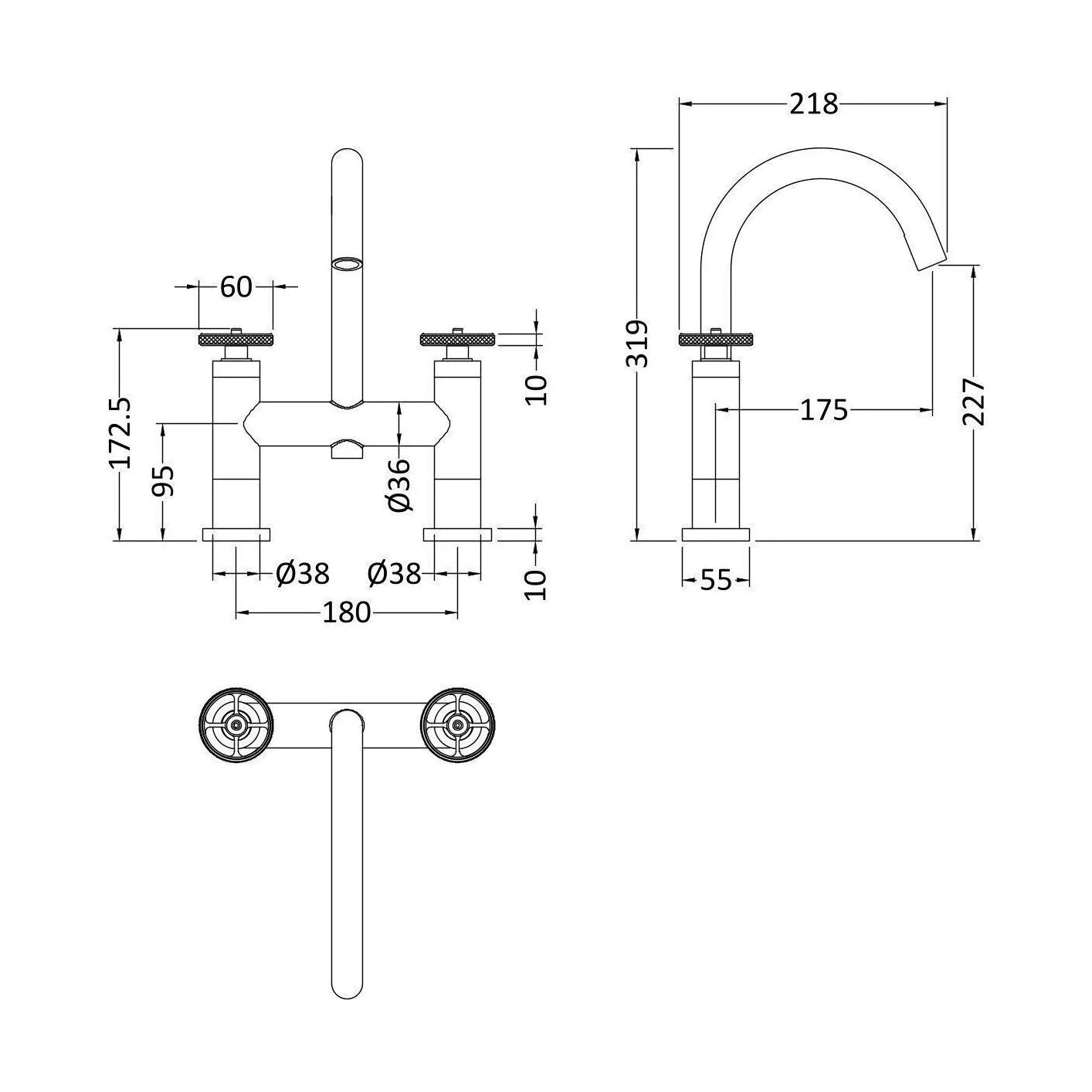 Industrial Deck Mounted Bath Filler - Image 2